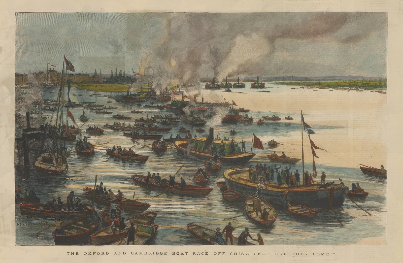 Illustrated London News (ILN), Rowing - Boat Race at Chiswick, 1890 c.