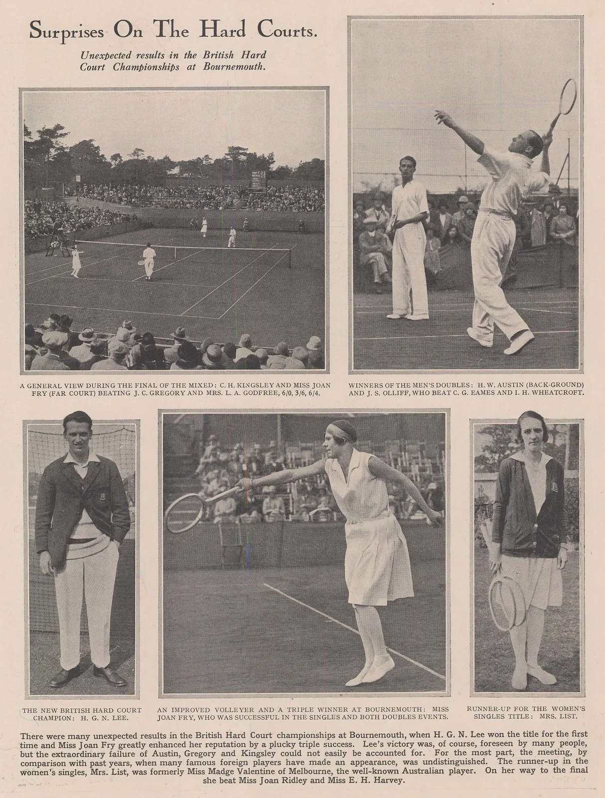 Illustrated Sporting and Dramatic News (ISDN), Tennis - Bournemouth Championships, 1930