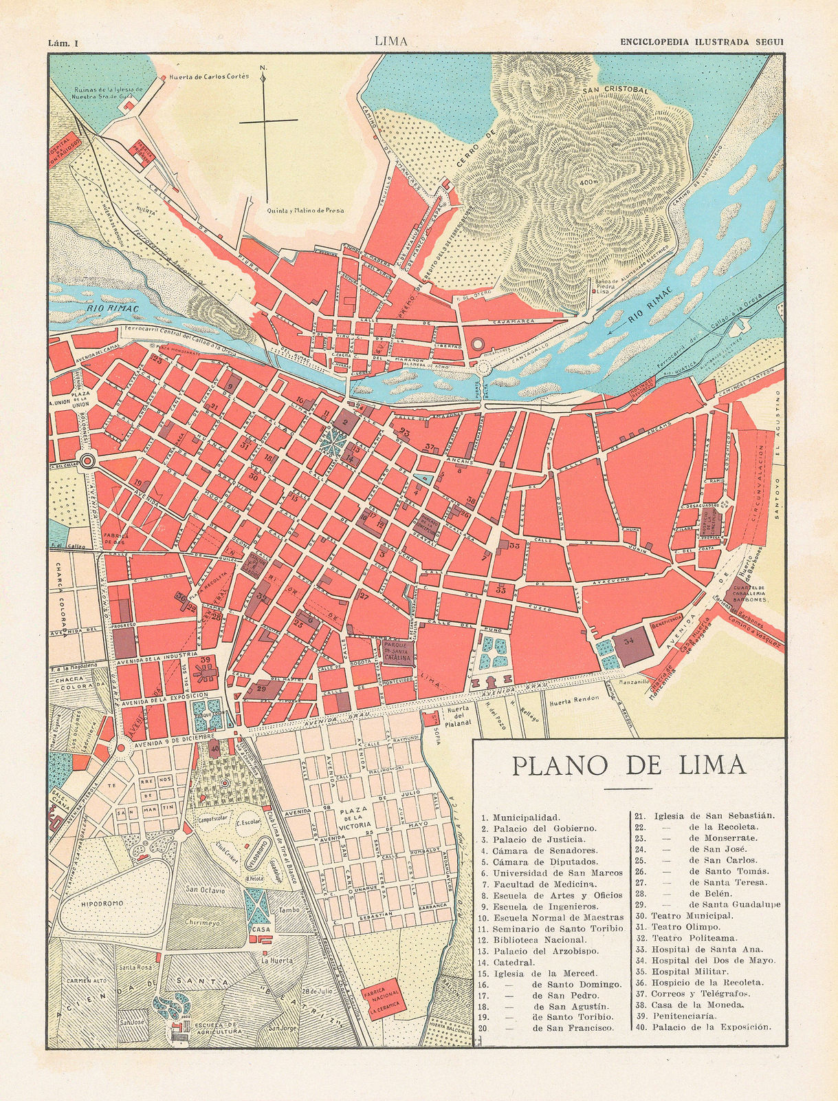 Enciclopedia Segui, Plano de Lima, 1910 (c.)