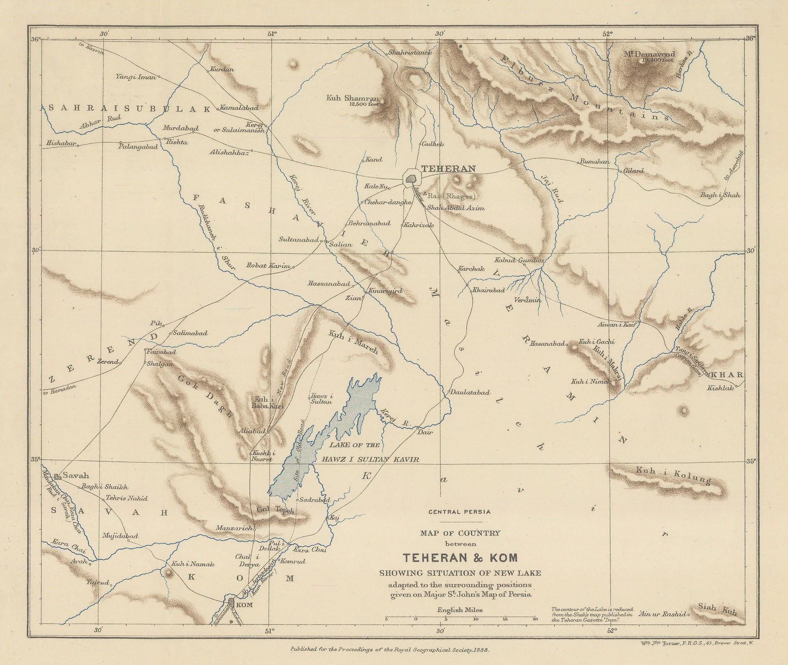 Royal Geographical Society (RGS), Central Iran (Persia), 1888