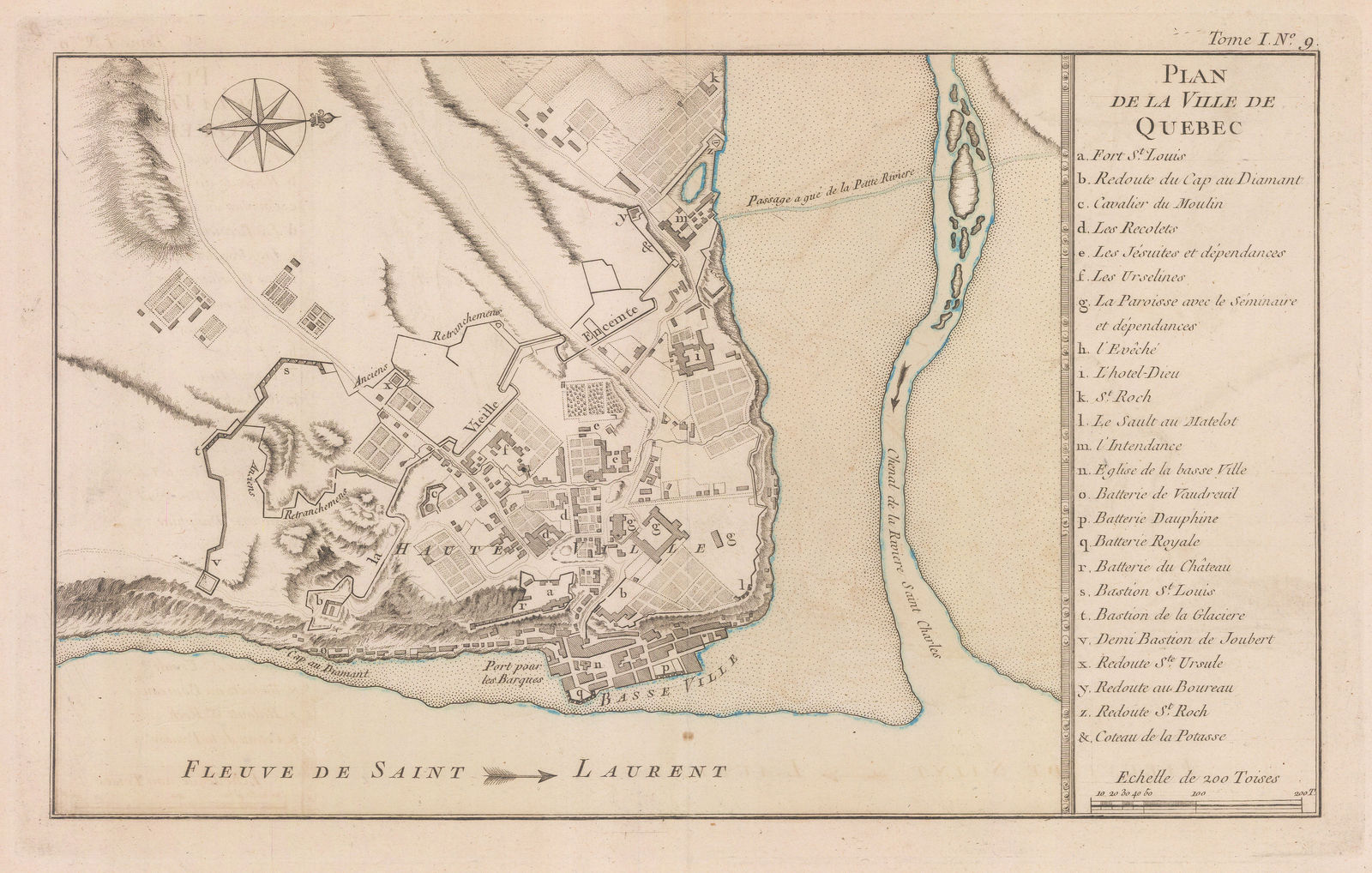 Jacques-Nicolas Bellin, Plan of Quebec City, 1764