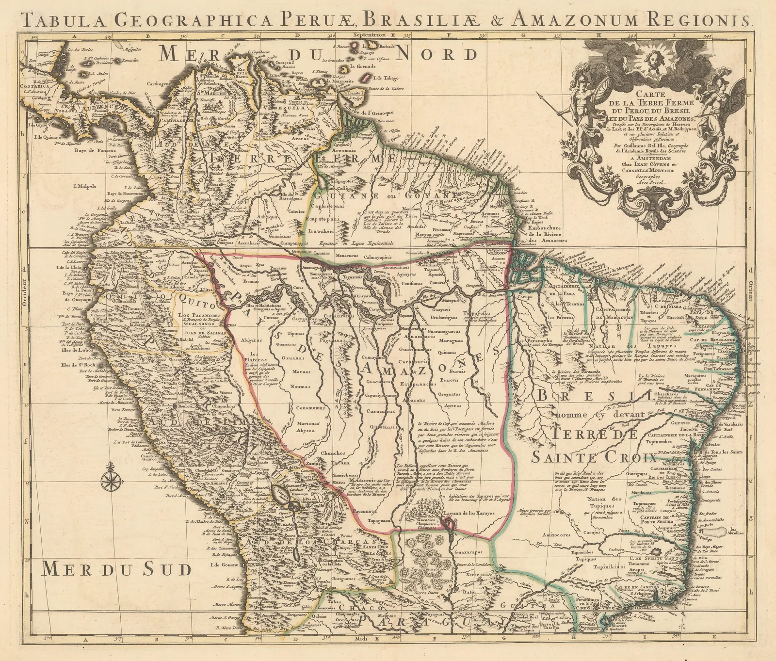 Covens (Jean) & Mortier (Cornelius), Northern half of South America, 1733