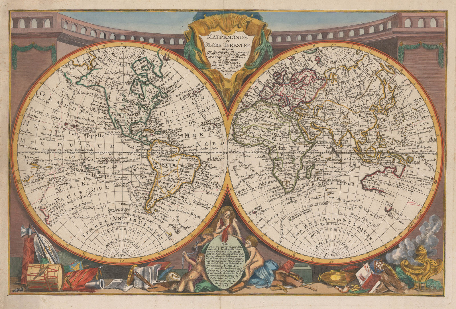 Jean-Baptiste-Louis Clouet, Mappemonde ou Globe Terestre, 1807