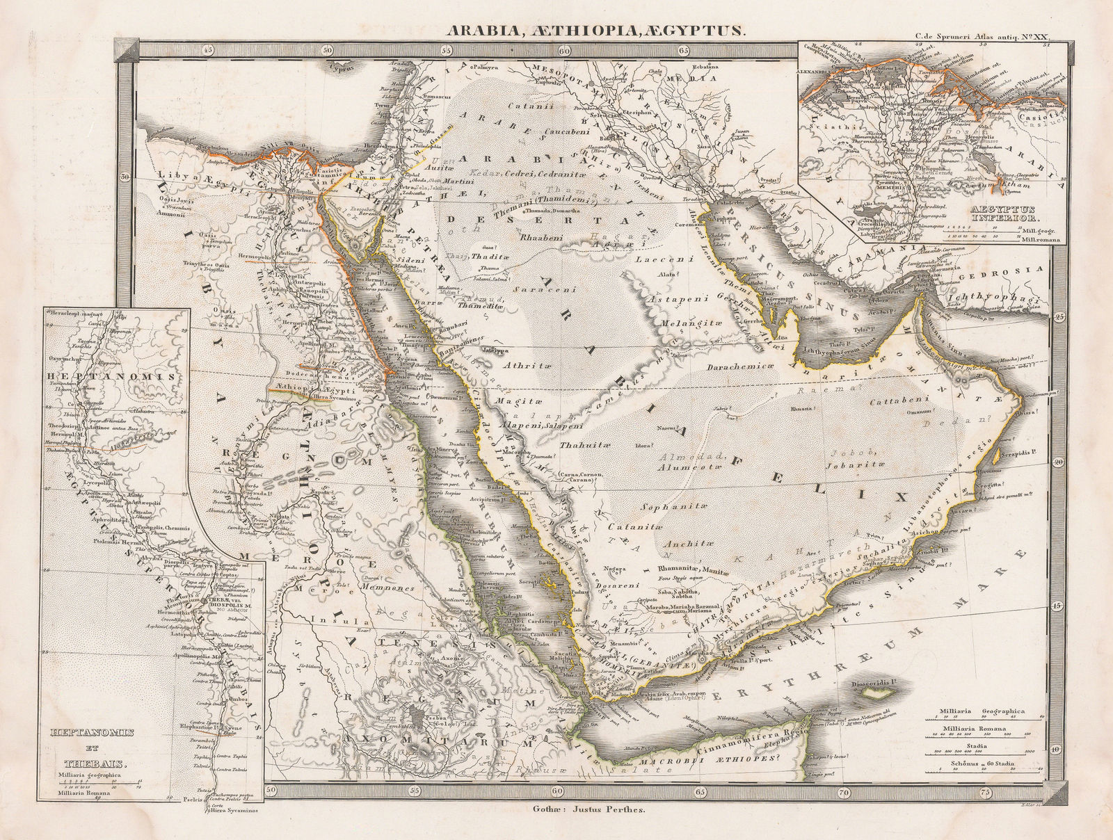 Justus Perthes, Arabia, Ethiopia and Egypt, 1855 c.