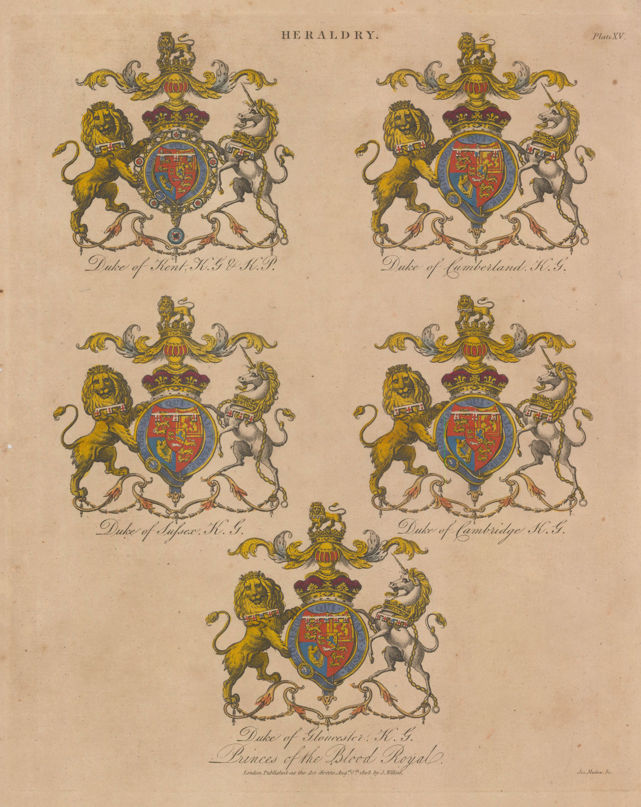 John Wilkes, Heraldry - Dukes of Cambridge, Sussex, Gloucester, Kent and Cumberland, 1811