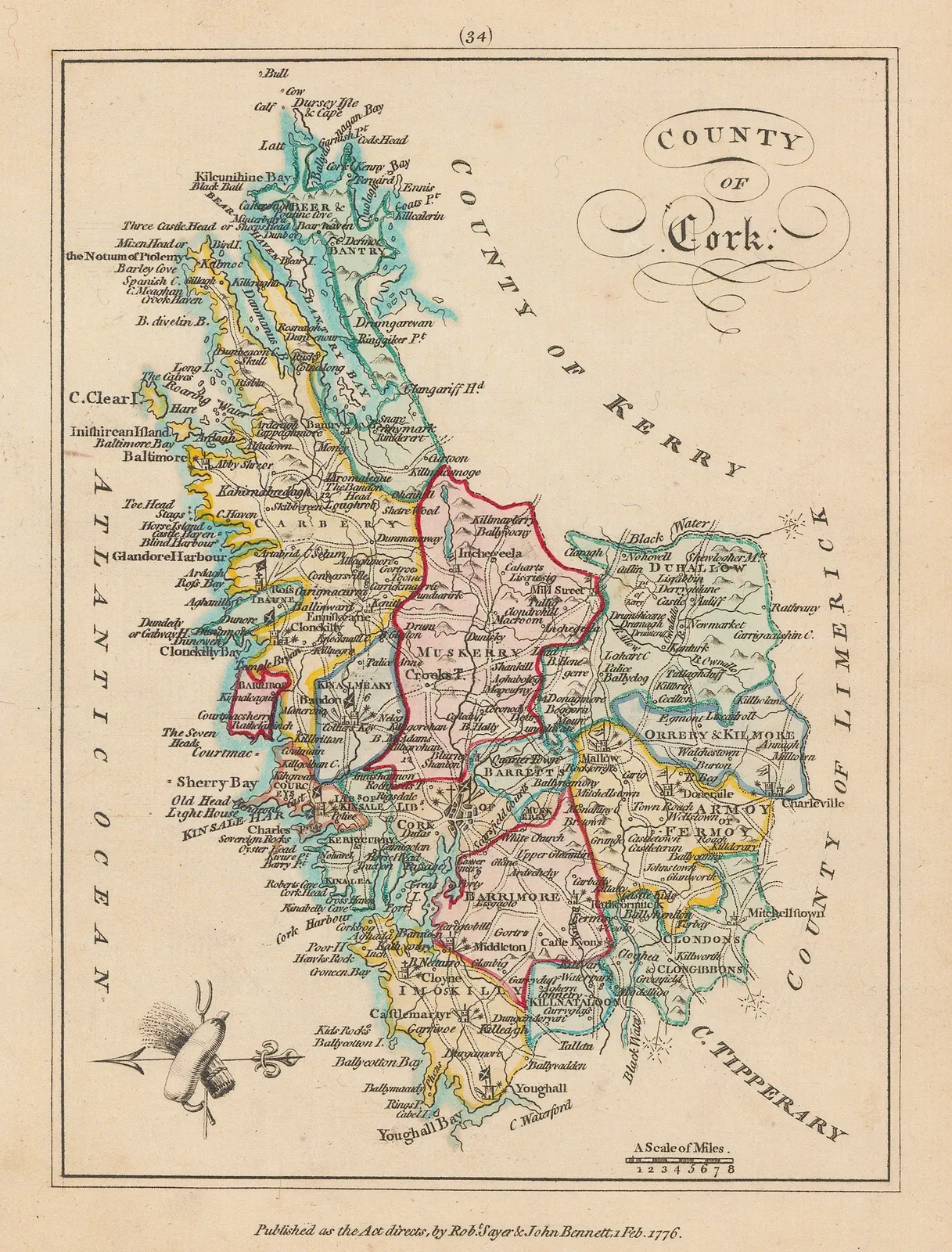 Sayer & Bennett, County Cork, 1776