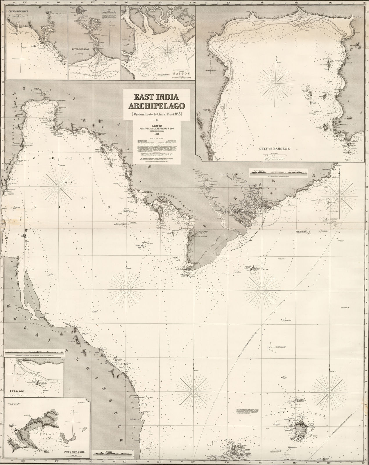 James Imray, Coasts of Thailand, Cambodia and Vietnam, 1863