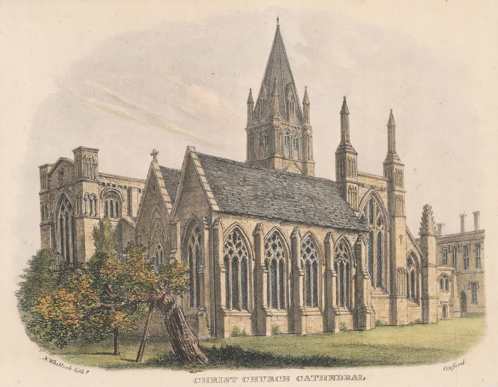 Nathaniel Whittock, Oxford University - Christ Church Cathedral, 1850