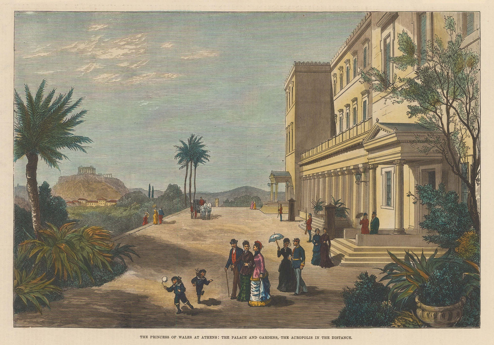 Illustrated London News (ILN), Greece - Athens, Royal Palace and Gardens of Athens, 1877