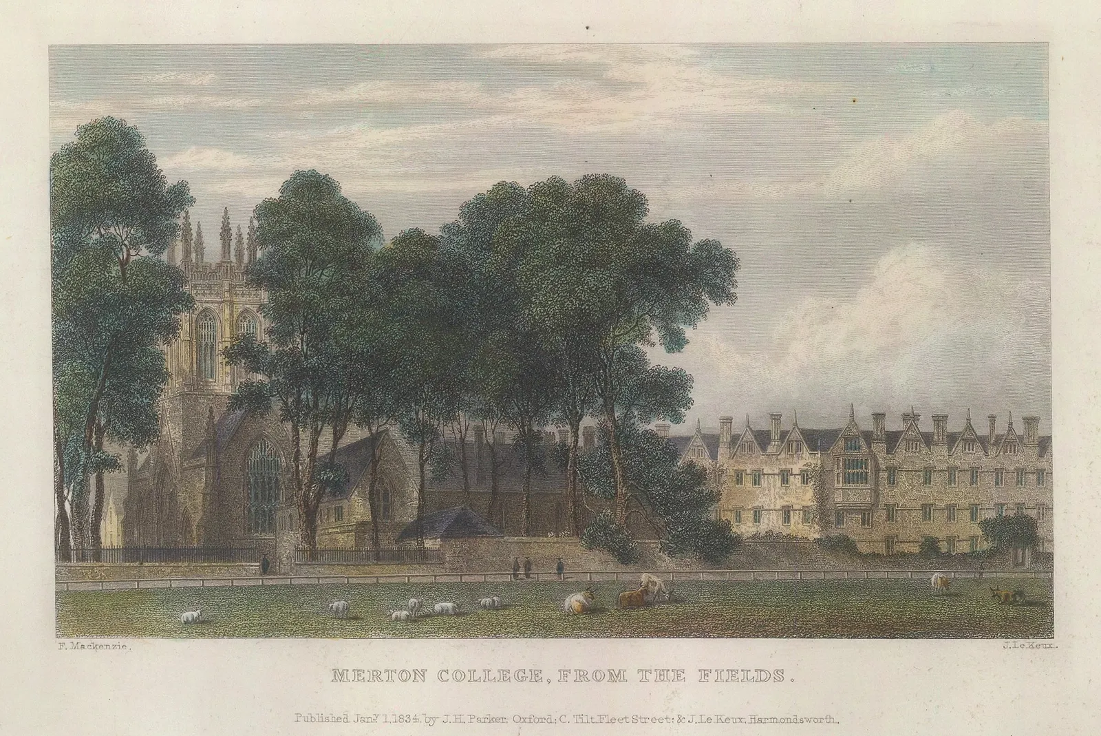 John Le Keux, Oxford University - Merton College, 1838