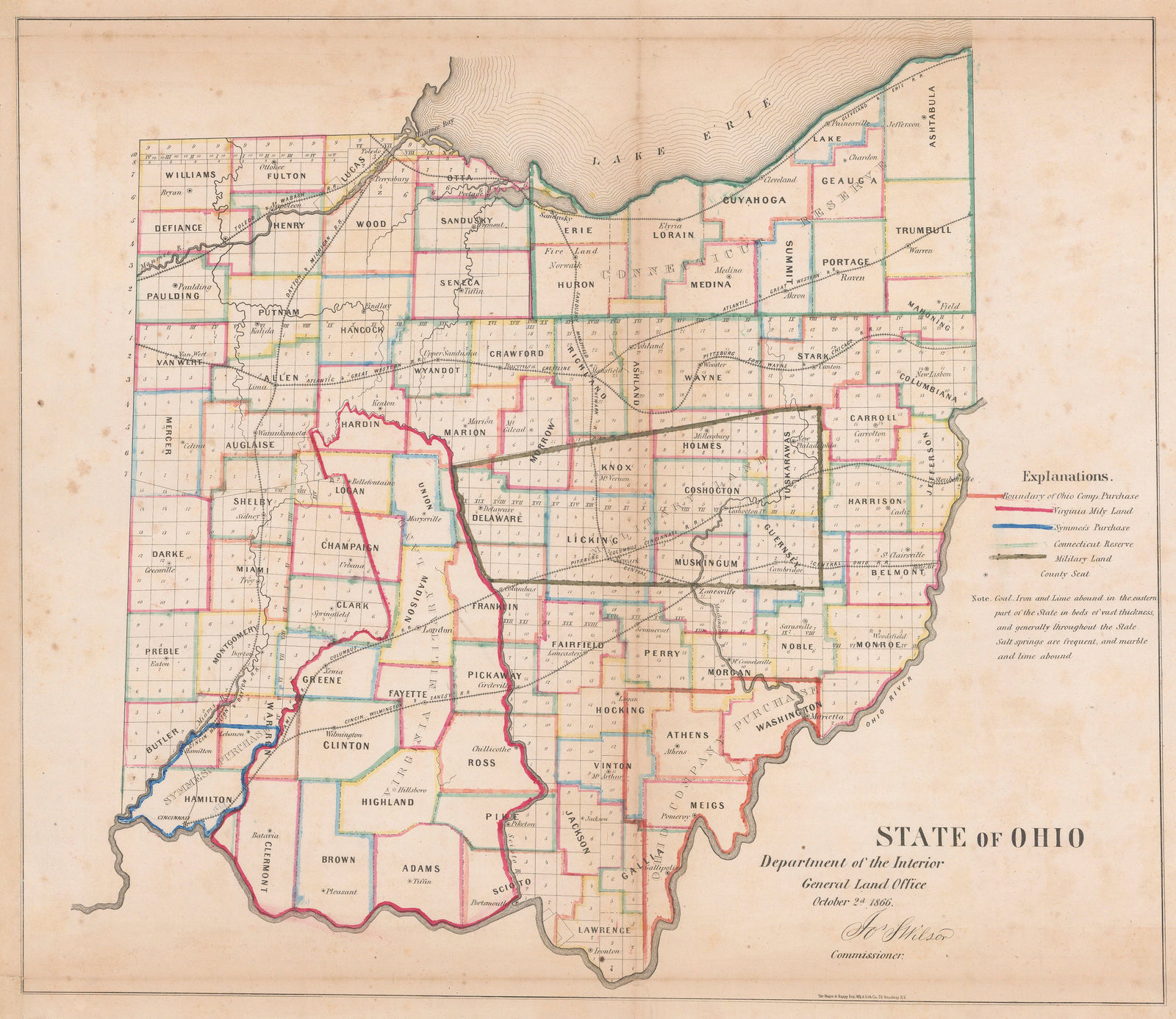 General Land Office (GLO), Ohio, 1866