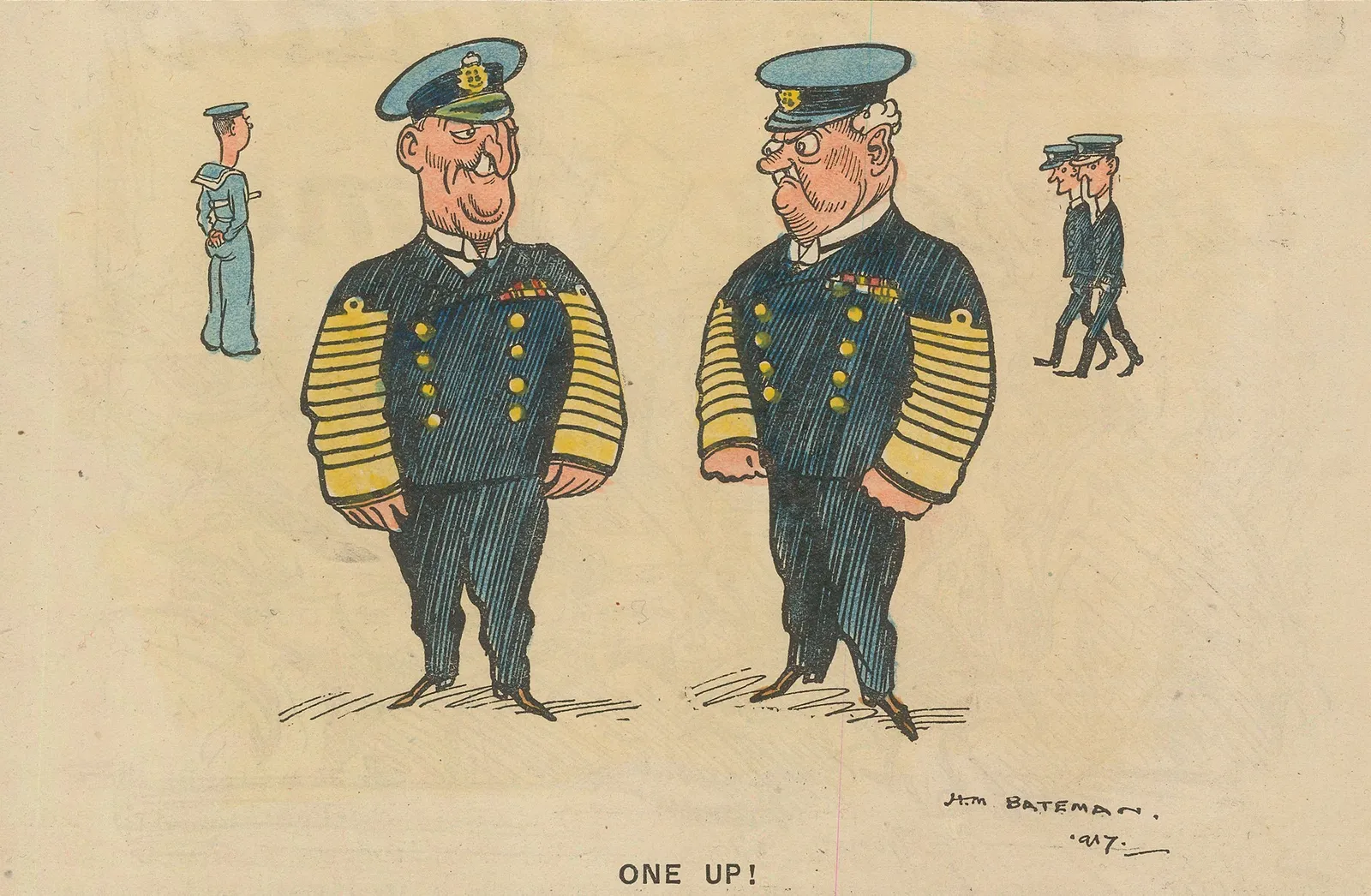 Punch, Royal Navy - Cartoon, One Up!, 1917