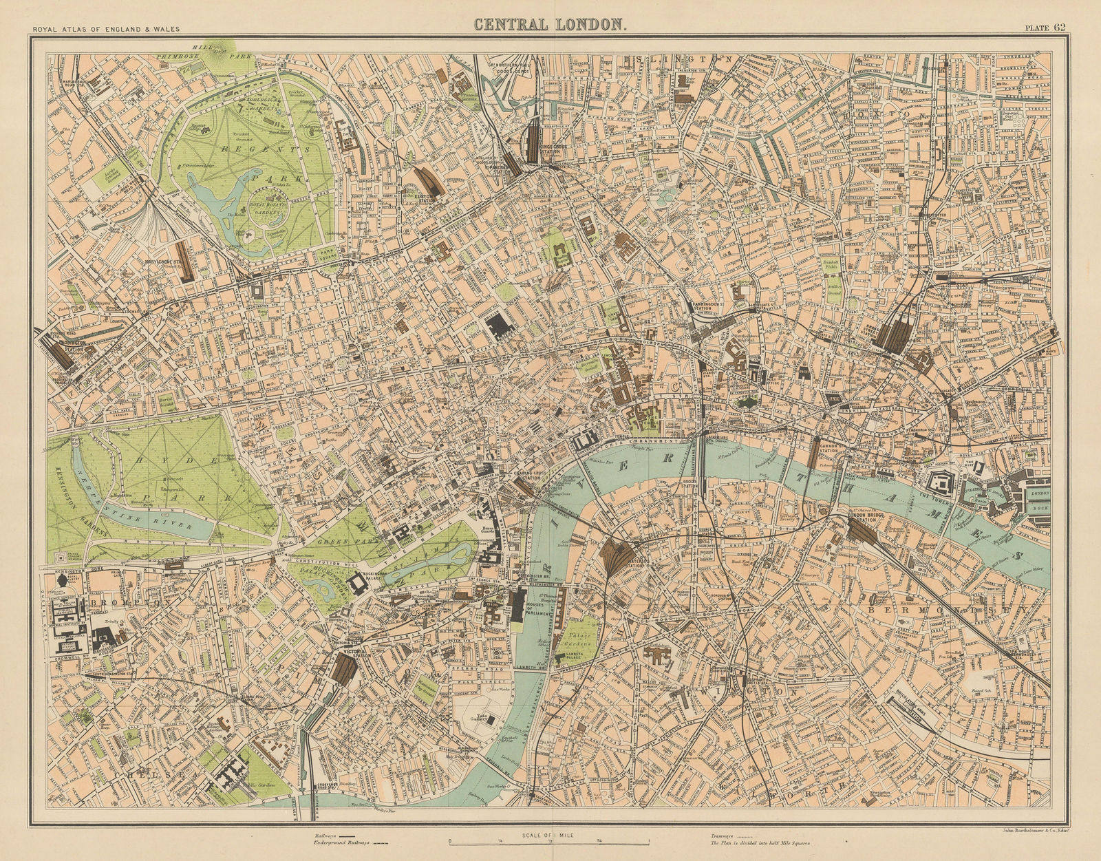J.G. Bartholomew, Central London, 1897 c.