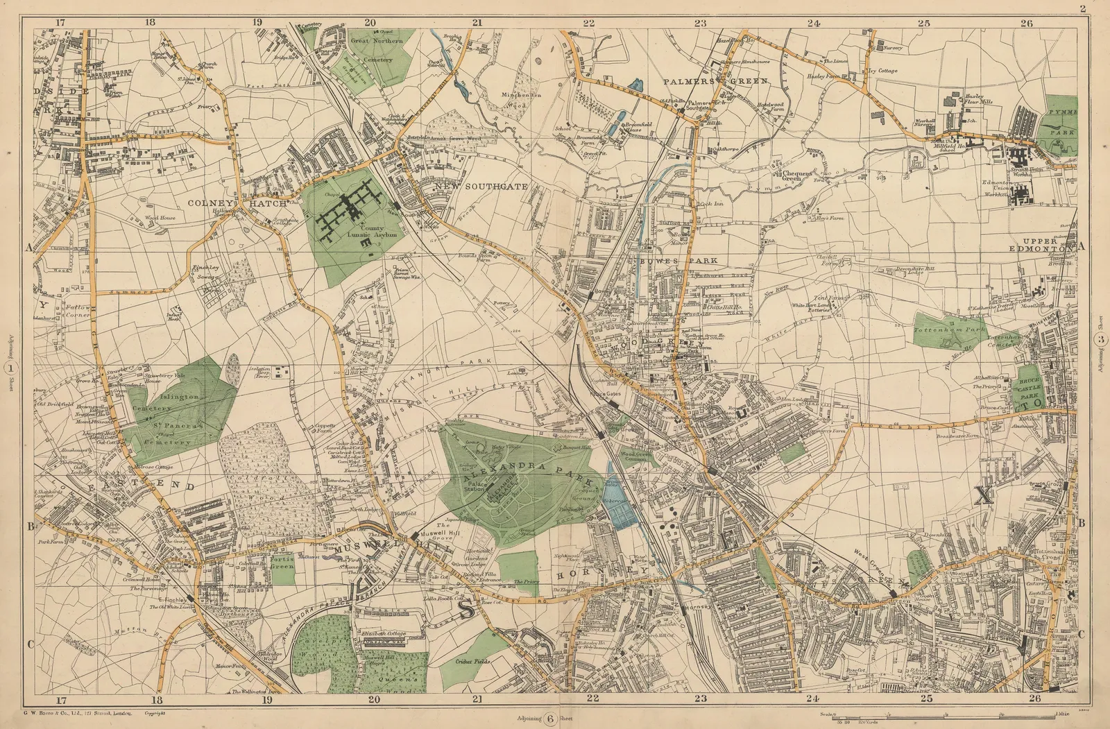 George W. Bacon, Alexandra Palace, Southgate, Muswell Hill & Wood Green, 1900