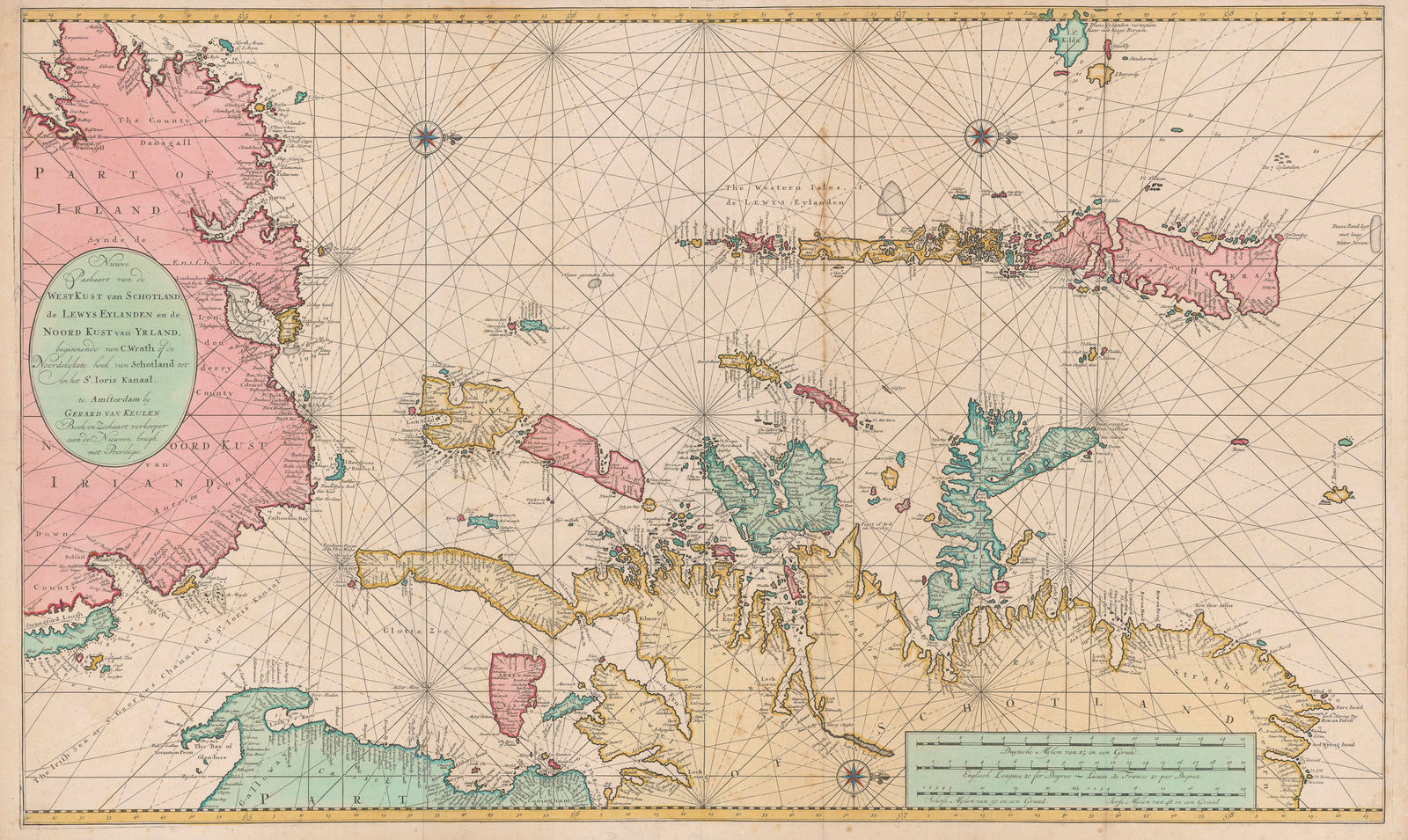 Gerard van Keulen, Chart of the west coast of Scotland , 1734 c