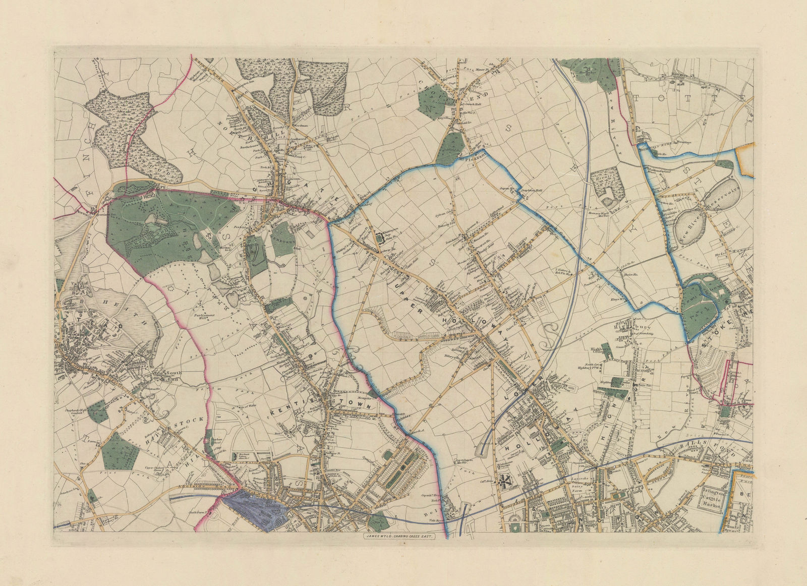 James Wyld, Hampstead, Kentish Town, Highgate, Holloway, Islington & Crouch End, 1849