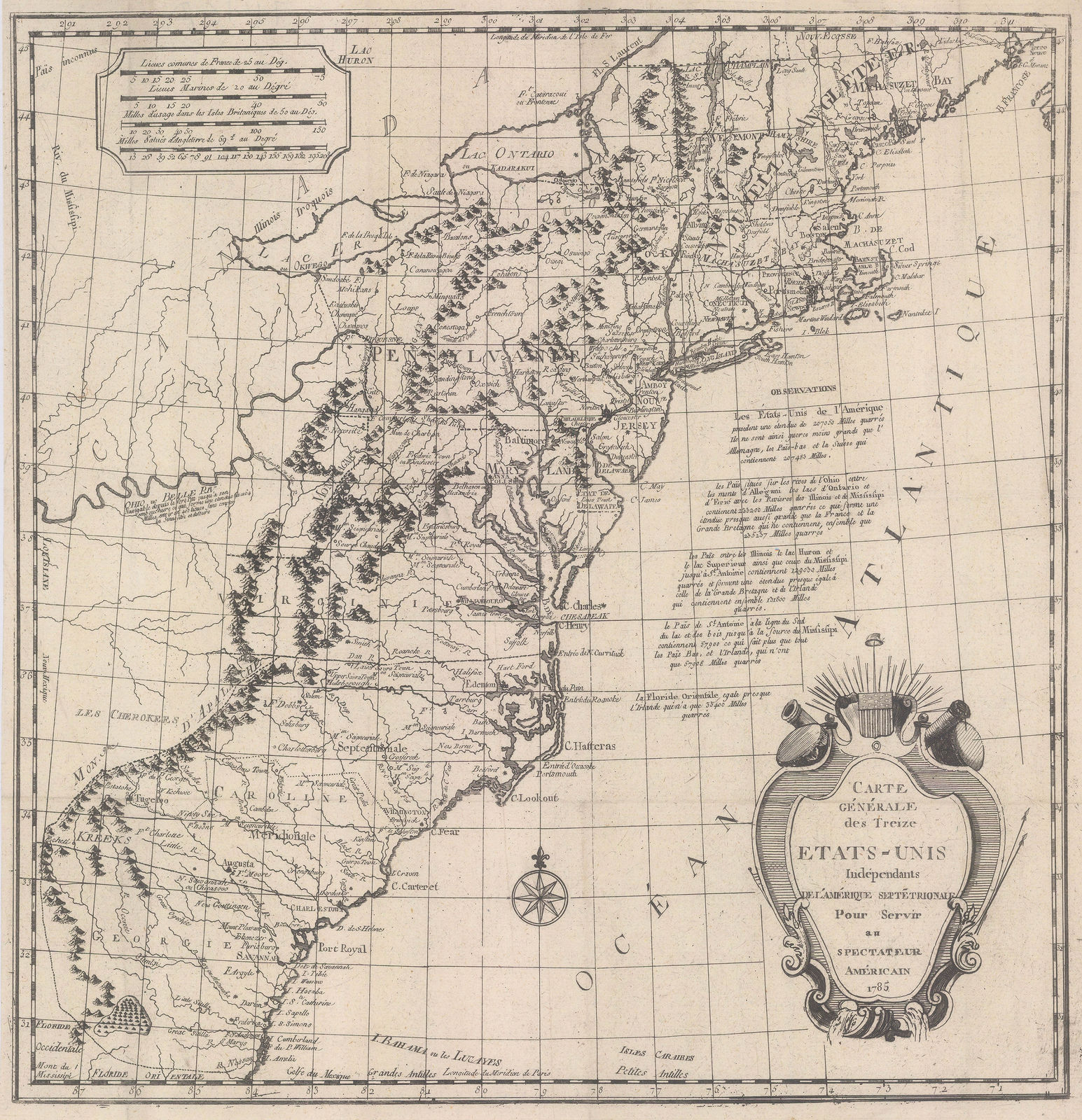 Hendrik Klockhoff, One of the earliest maps to recognize the newly-independent United States, 1785