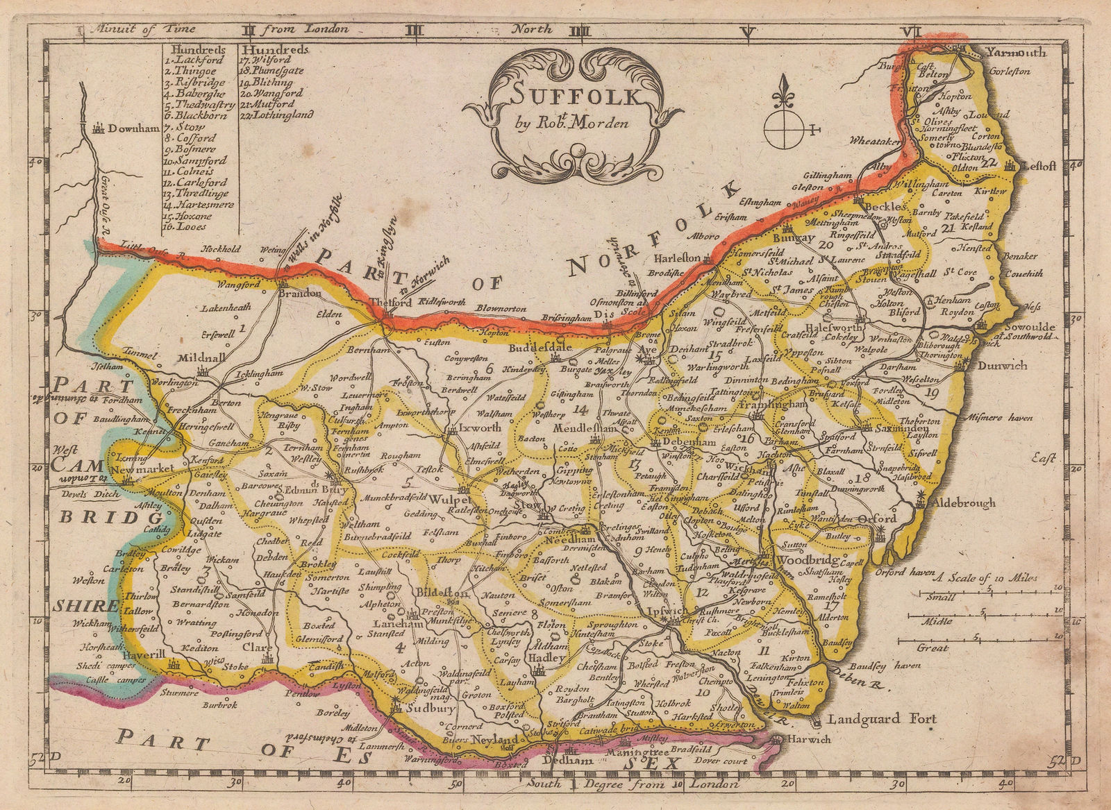 Robert Morden, Suffolk, 1708