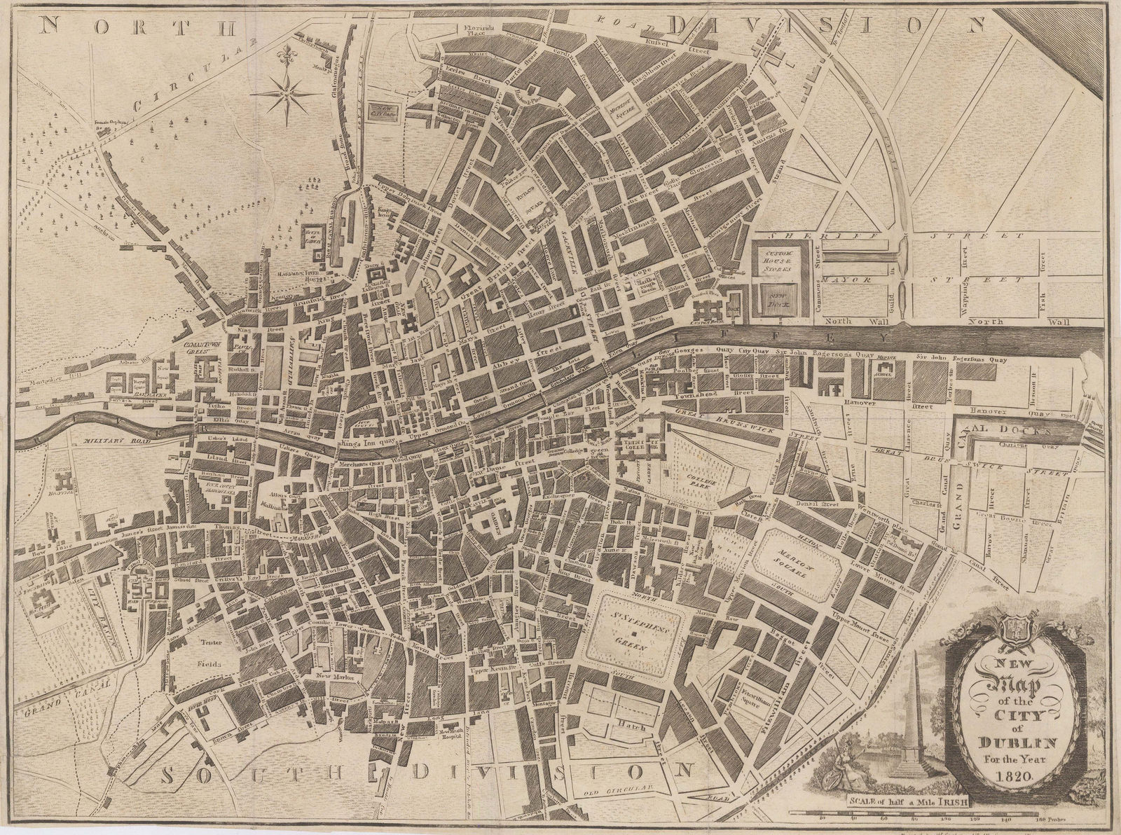 William Corbet, New Map of the City of Dublin for the Year 1820, 1820