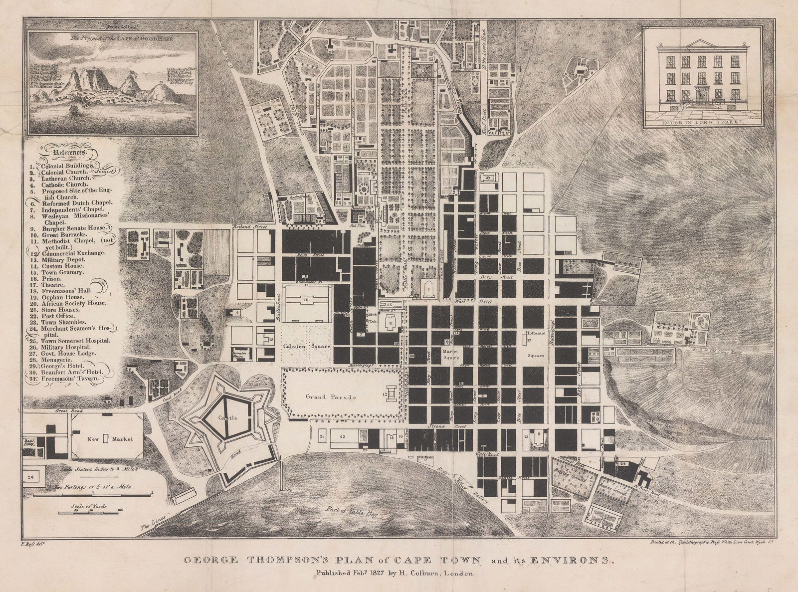 George Thomson, George Thomson's Plan of Cape Town and Environs, 1827