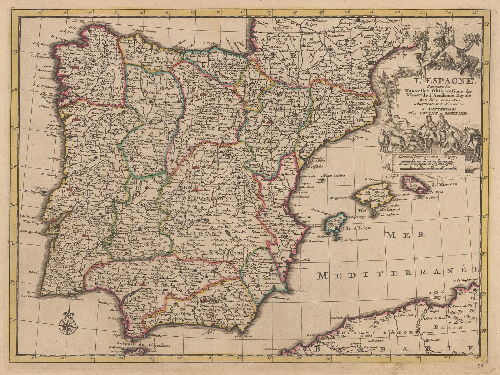 Covens (Jean) & Mortier (Cornelius), Spain, Portugal and the Balearic Islands, 1730 c.