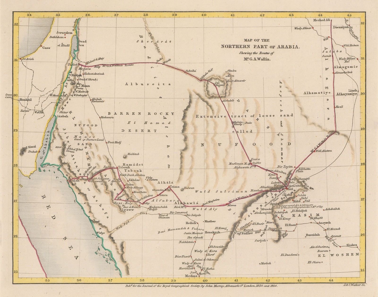 Royal Geographical Society (RGS), Map of the Northern Part of Arabia, 1854