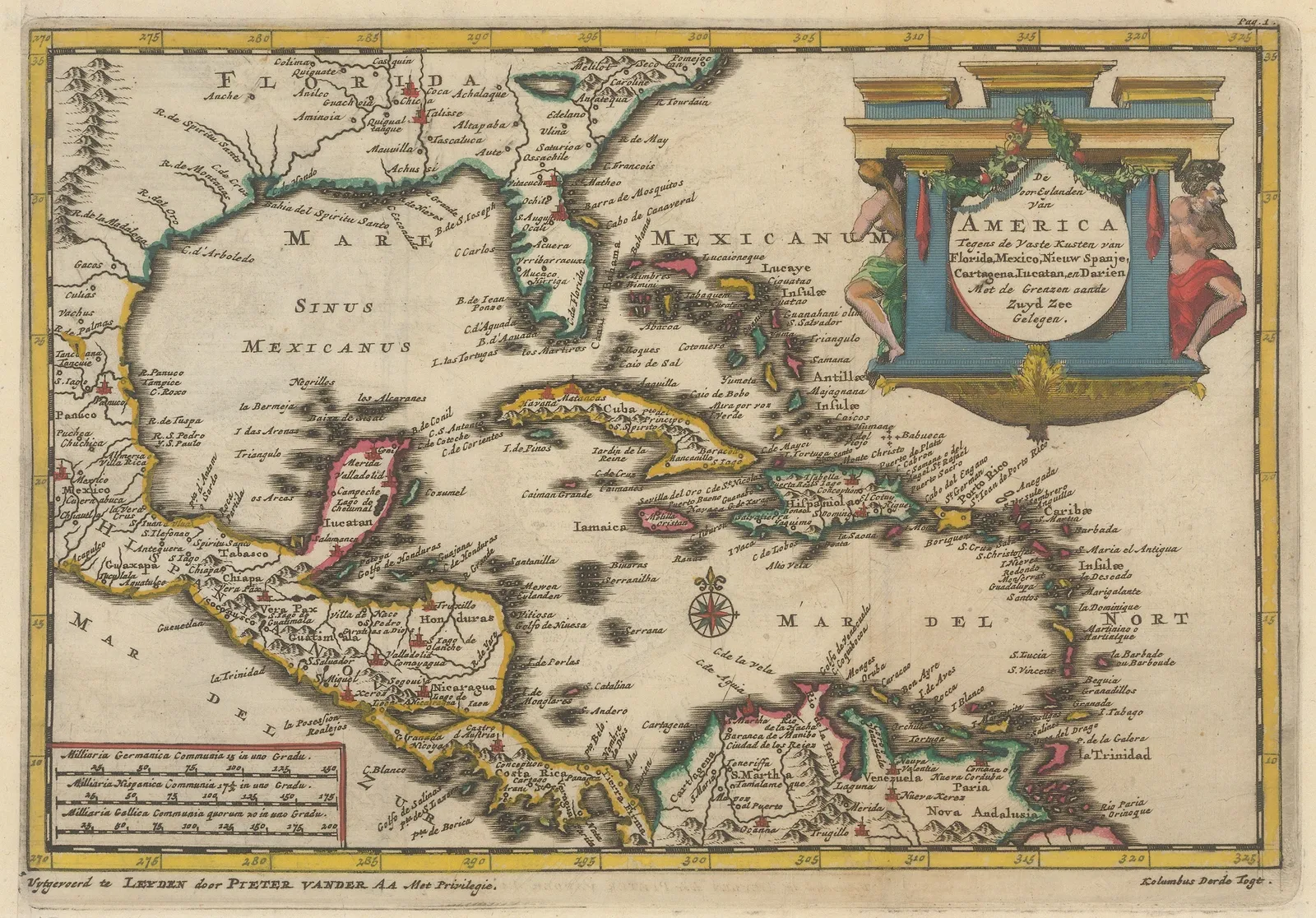 Pieter van der Aa, West Indies and Central America, 1707