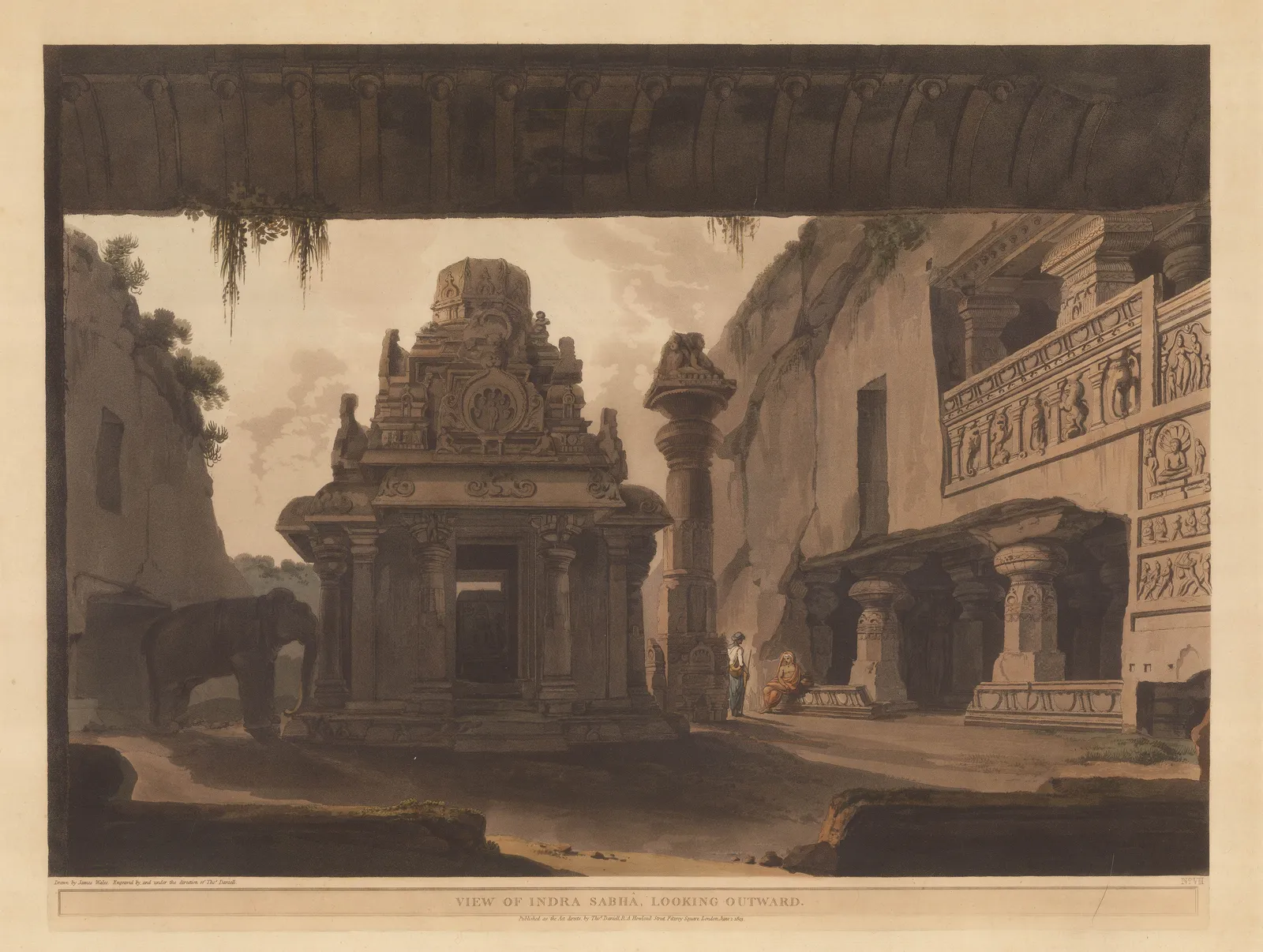 Thomas & William Daniell, India - Maharashtra, Indra Sabha Jain Temple, 1803