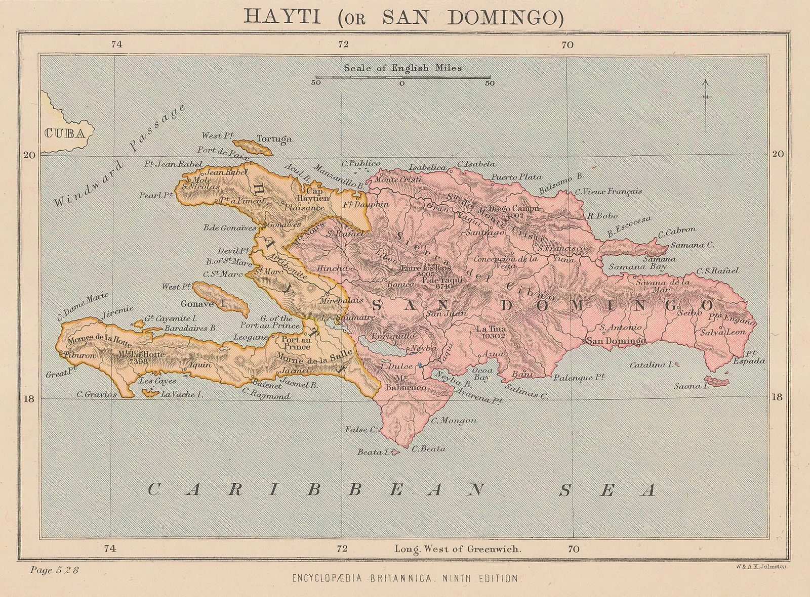 W. & A.K. Johnston, Haiti & the Dominican Republic, 1880 c