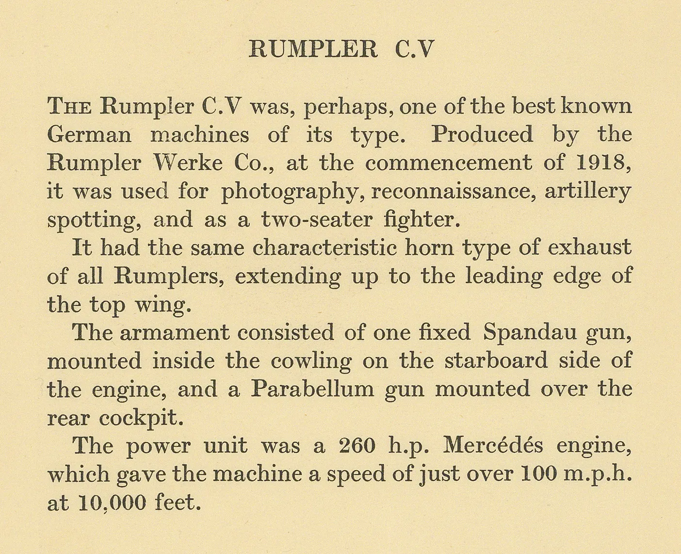 Howard Leigh, Aviation - Rumpler C.V , 1934