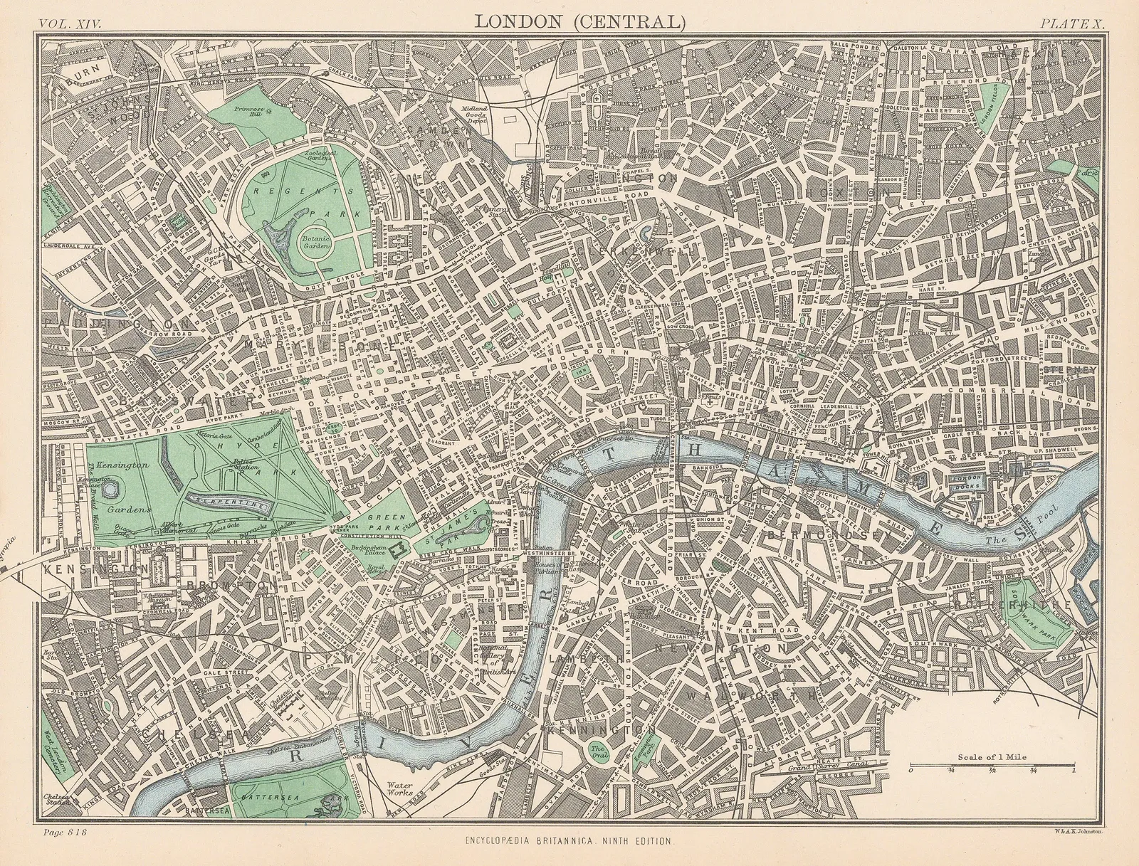 W. & A.K. Johnston, Central London, 1890 c.