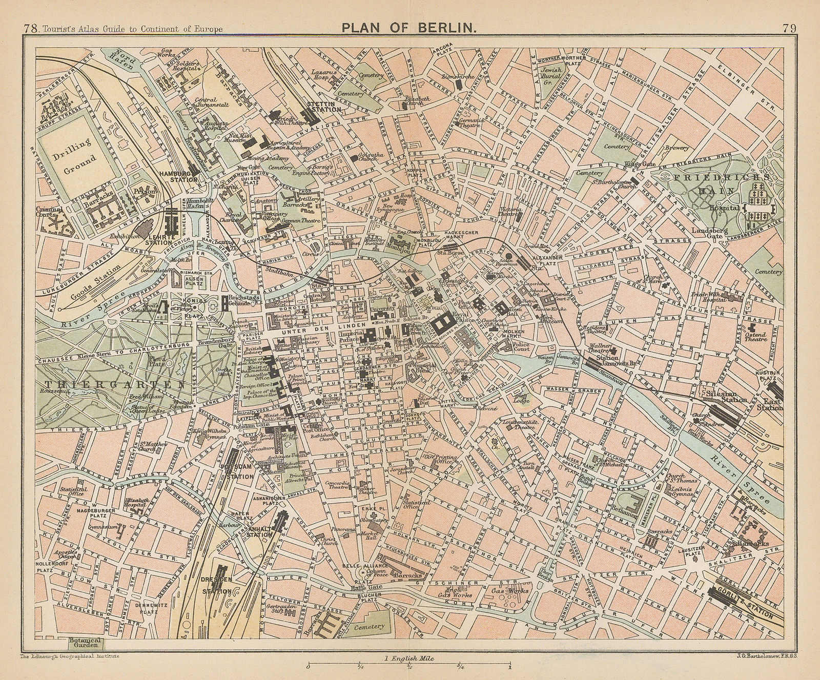 J.G. Bartholomew, Plan of Berlin, 1893