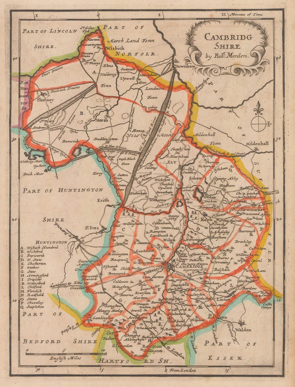 Robert Morden, Cambridgshire, 1708