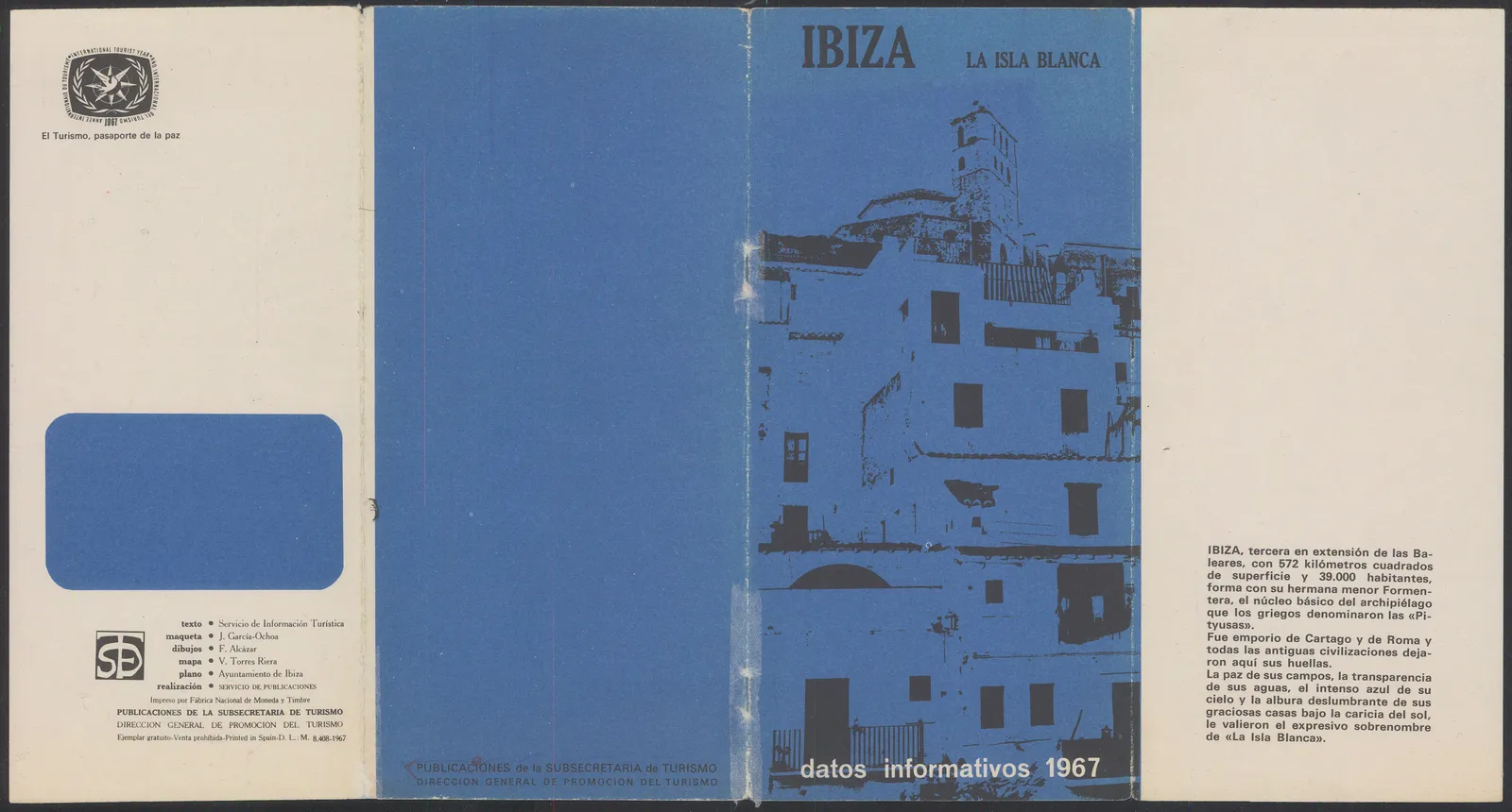 V. Torres Riera, Vintage map of Ibiza and Formentera, 1967