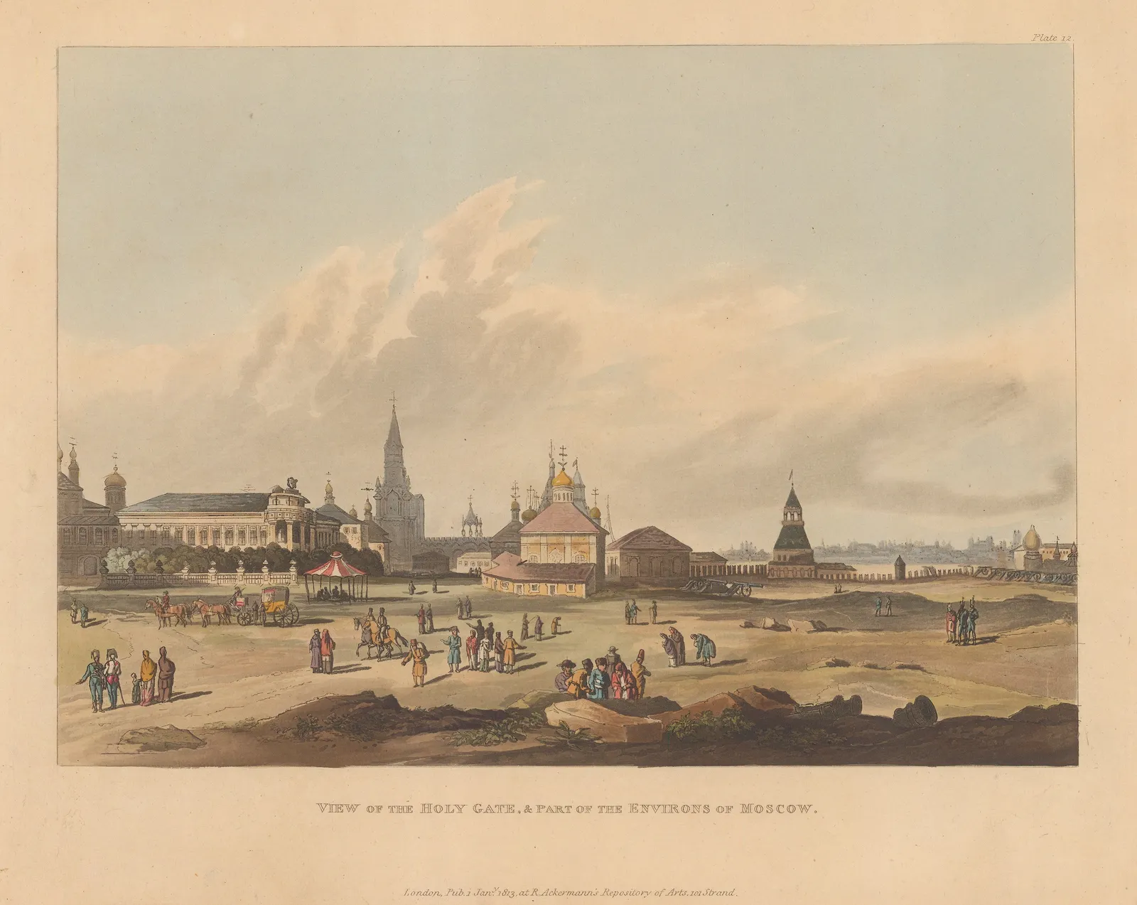 Rudolph Ackermann, Russia - Moscow, Holy Gate, 1813