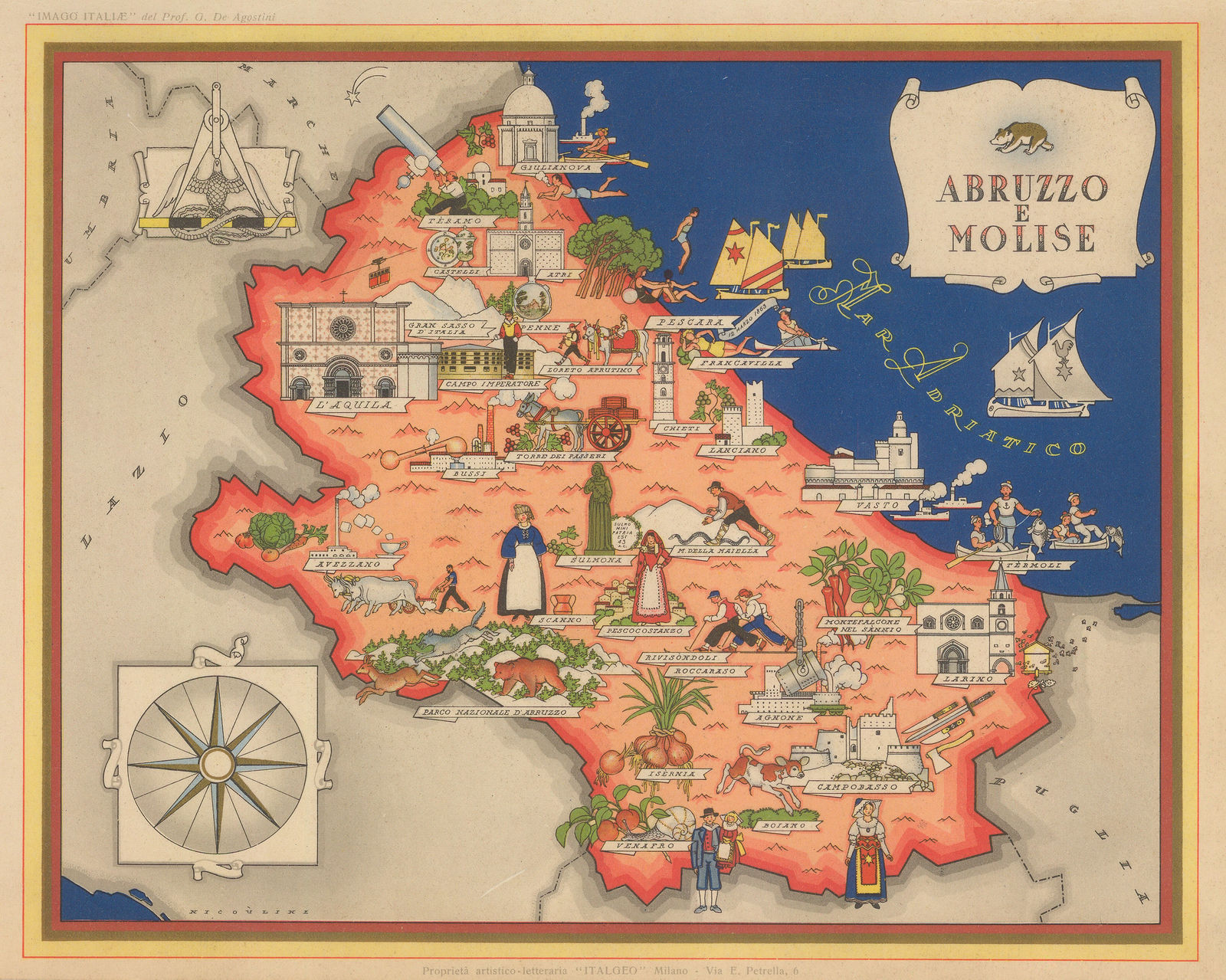 Giovanni De Agostini, Abruzzo e Molise, 1950 c.