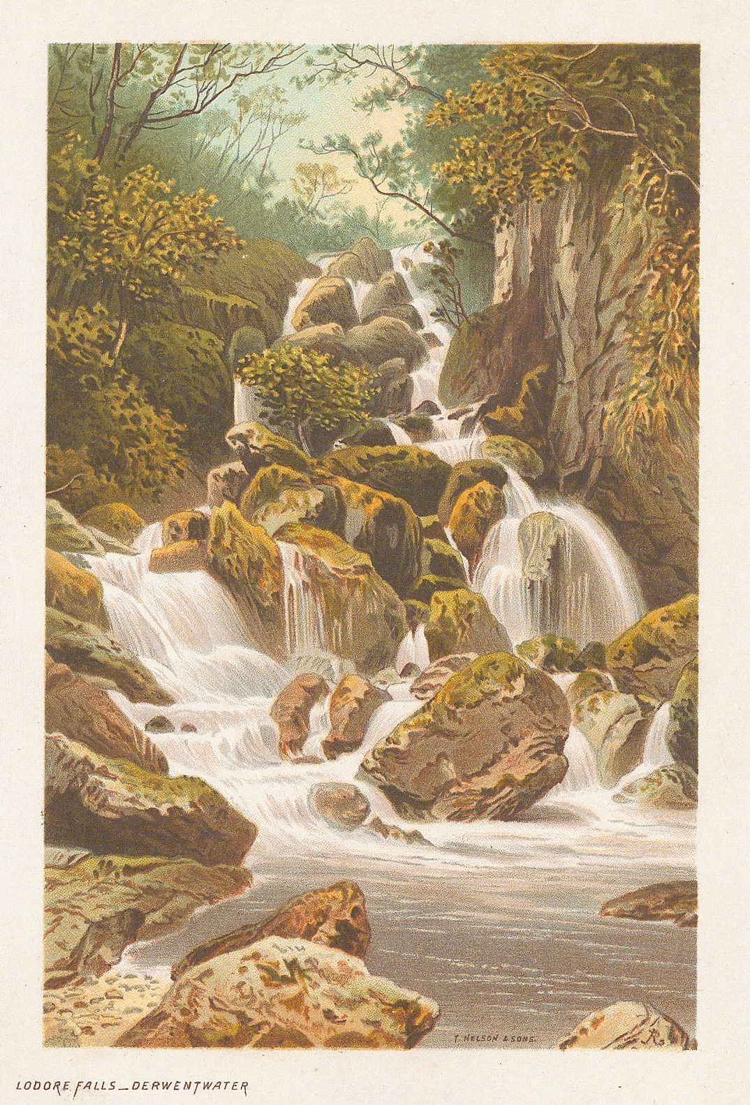 Thomas Nelson, Lake District - Lodore Falls, 1889