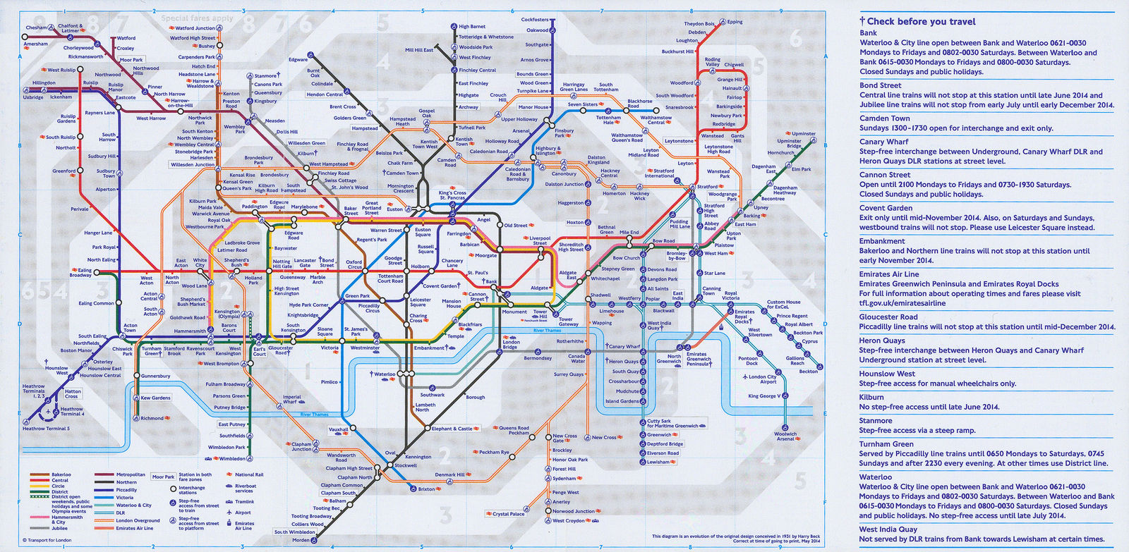 London Underground, London Underground Map, 2014