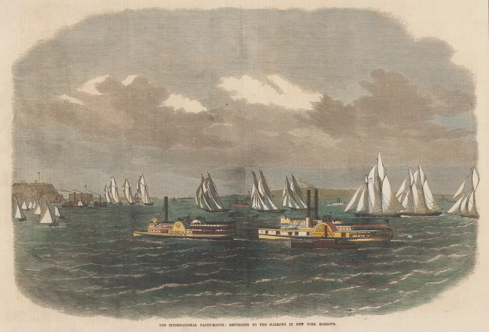 Illustrated London News (ILN), New York City - Narrows of New York Harbour, 1870