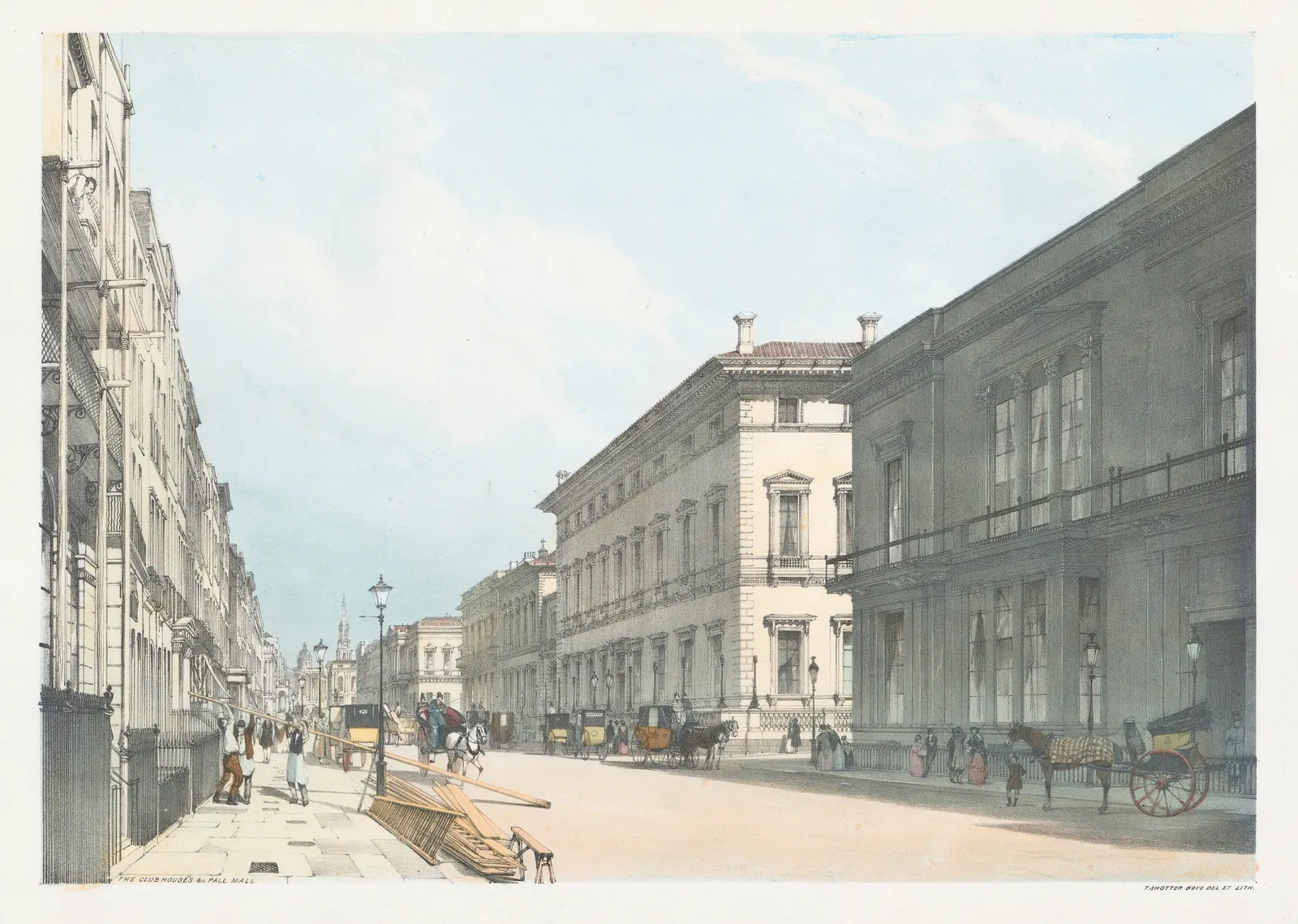 Thomas Shotter Boys, London - Pall Mall and the Club Houses, 1842