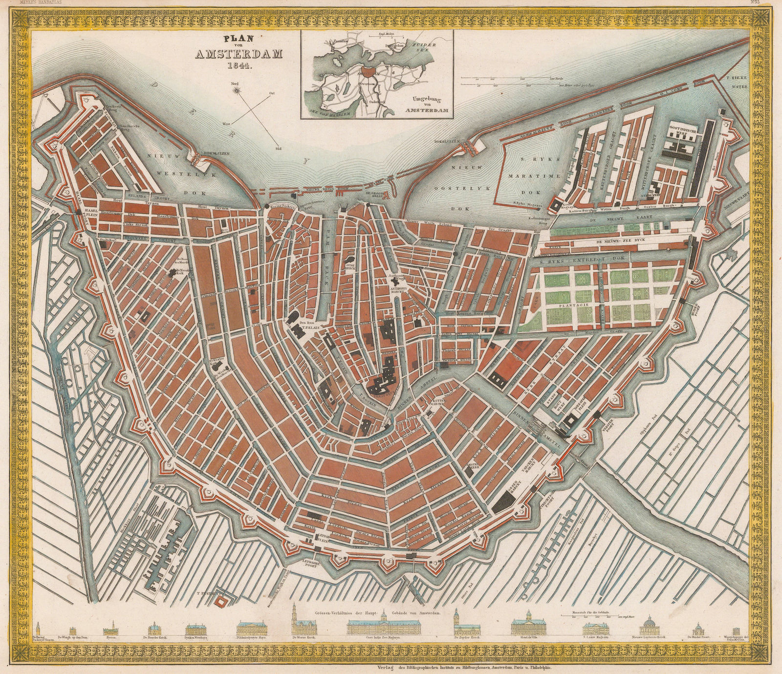 Joseph Meyer, Plan von Amsterdam, 1844