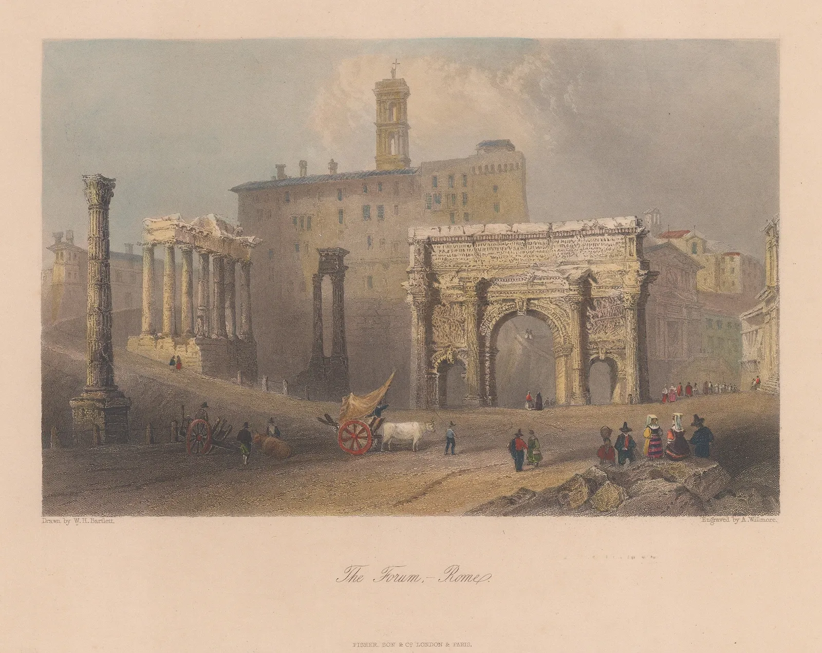 William Bartlett, Italy - Rome, Forum, 1840 c.