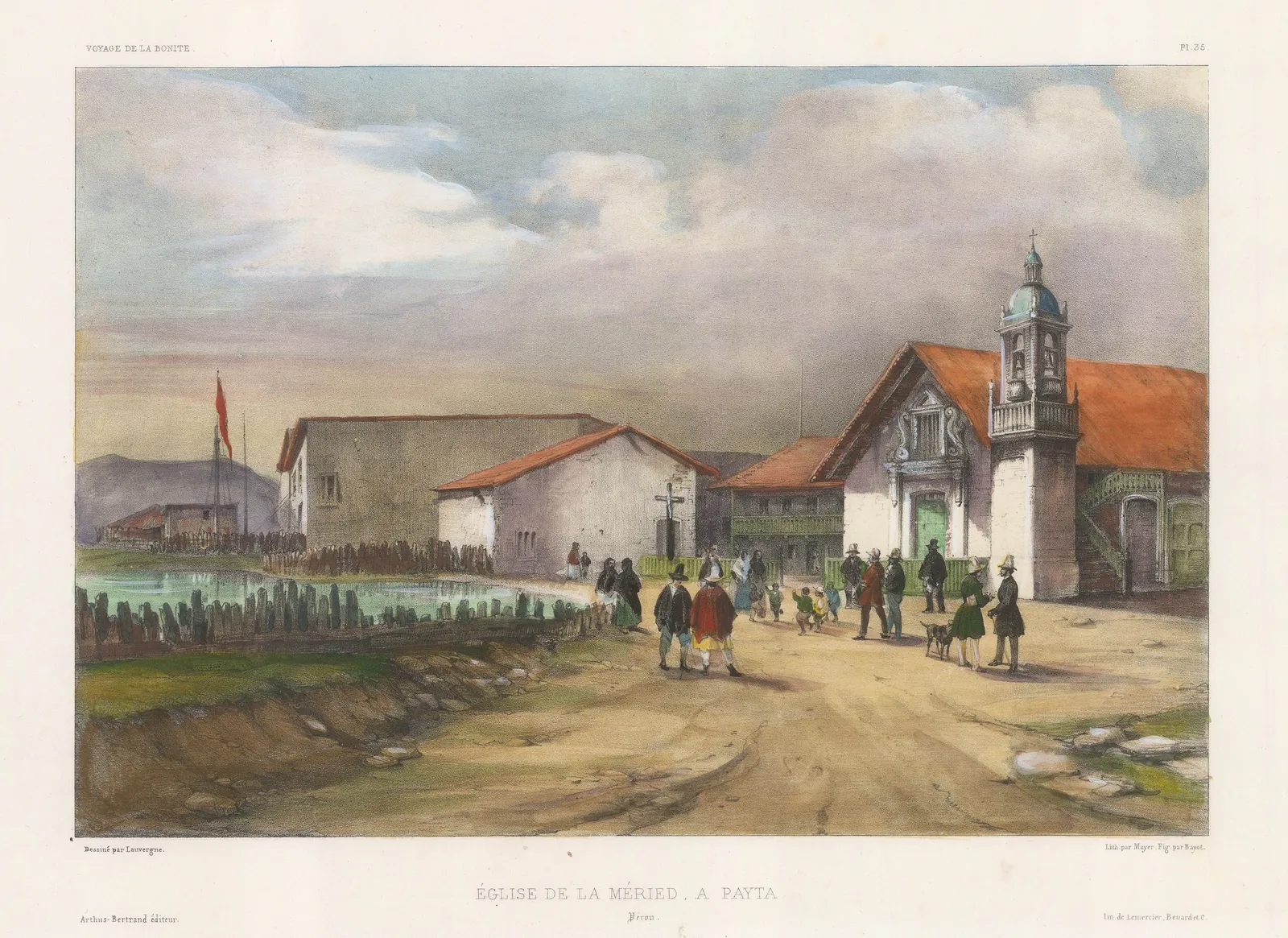 Auguste-Nicolas Vaillant, Peru - Paita, Church de la Merced , 1850 c.