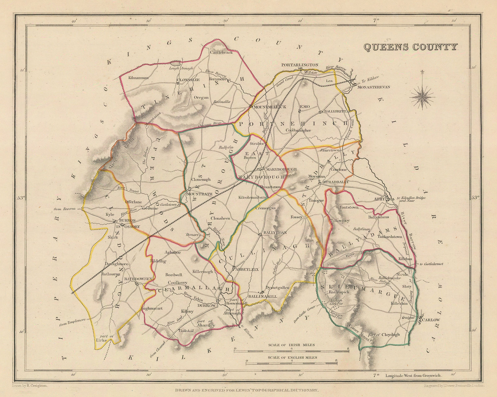 Samuel Lewis, Laois (Queen's County), 1850