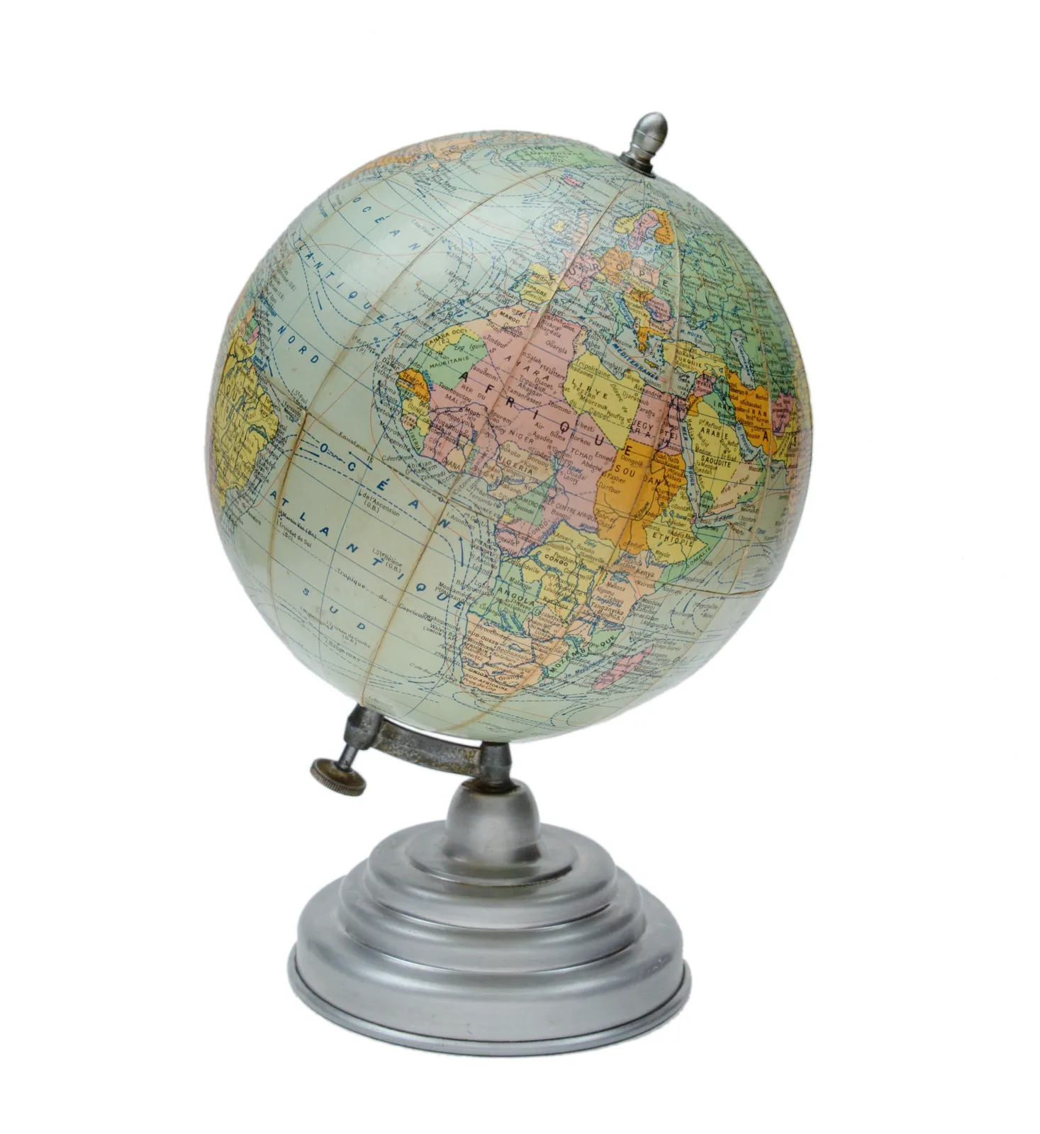 Girard, Barrère et Thomas, 8-Inch Globe Terrestre, 1954 c.