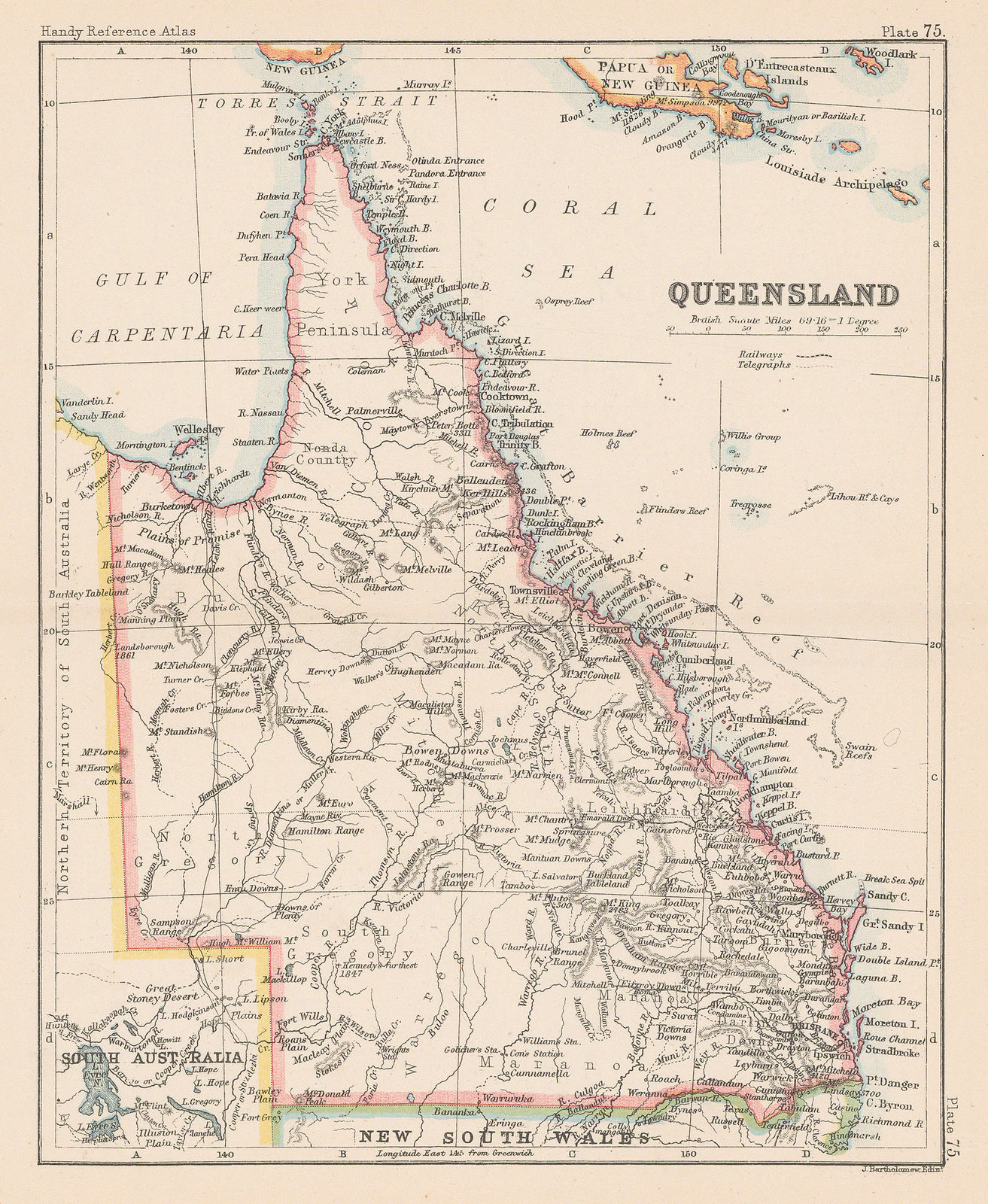 J.G. Bartholomew, Queensland, 1896