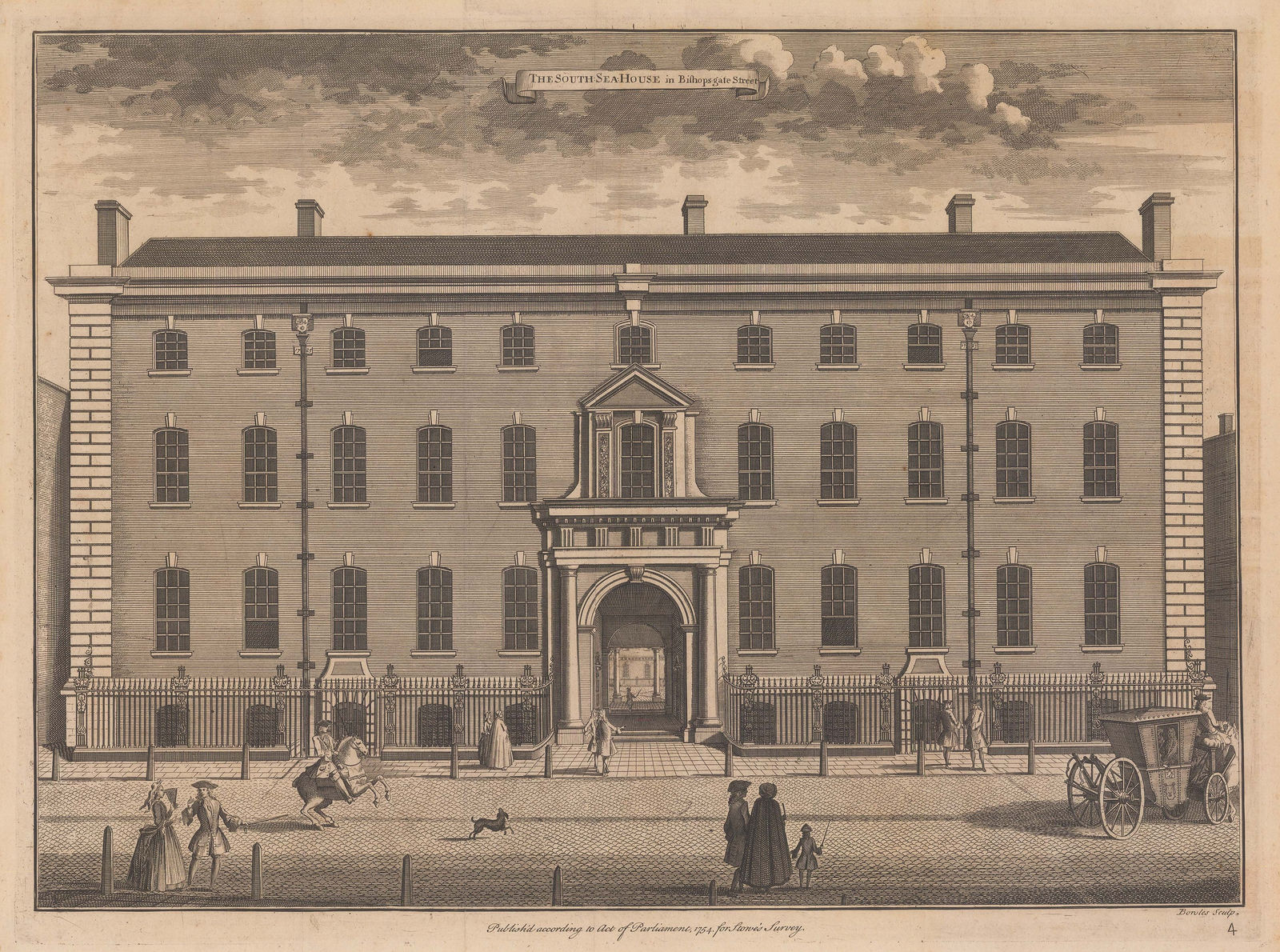 John Stow, London - South Sea House, 1754