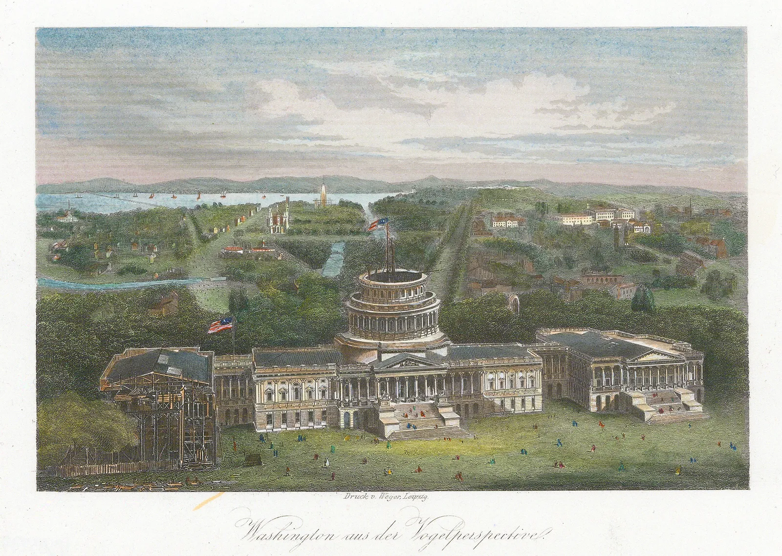 August Weger, Washington D.C. - U.S. Capitol under Construction, 1860 c.