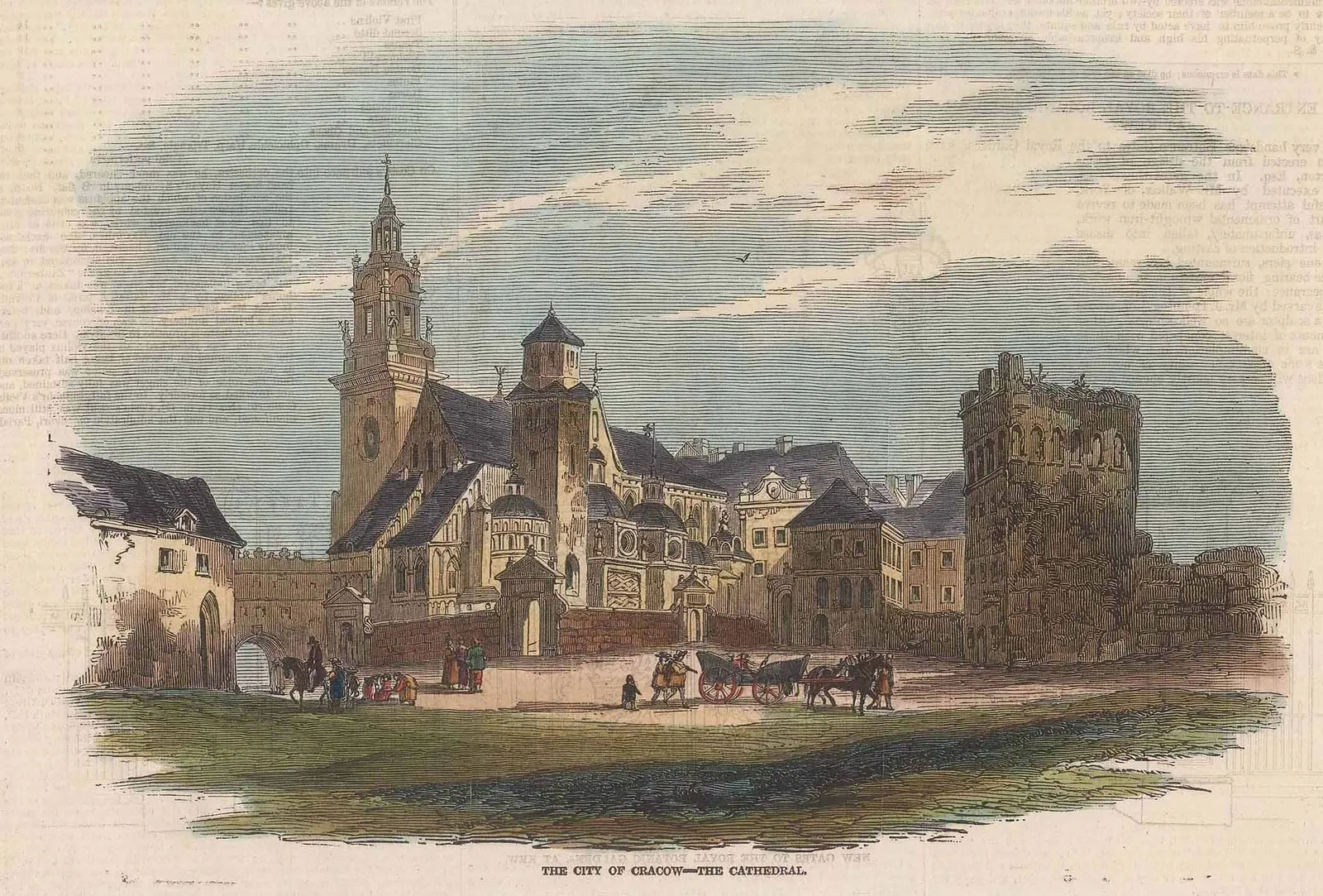 Pictorial Times, Poland - Krakow, Cathedral, 1846