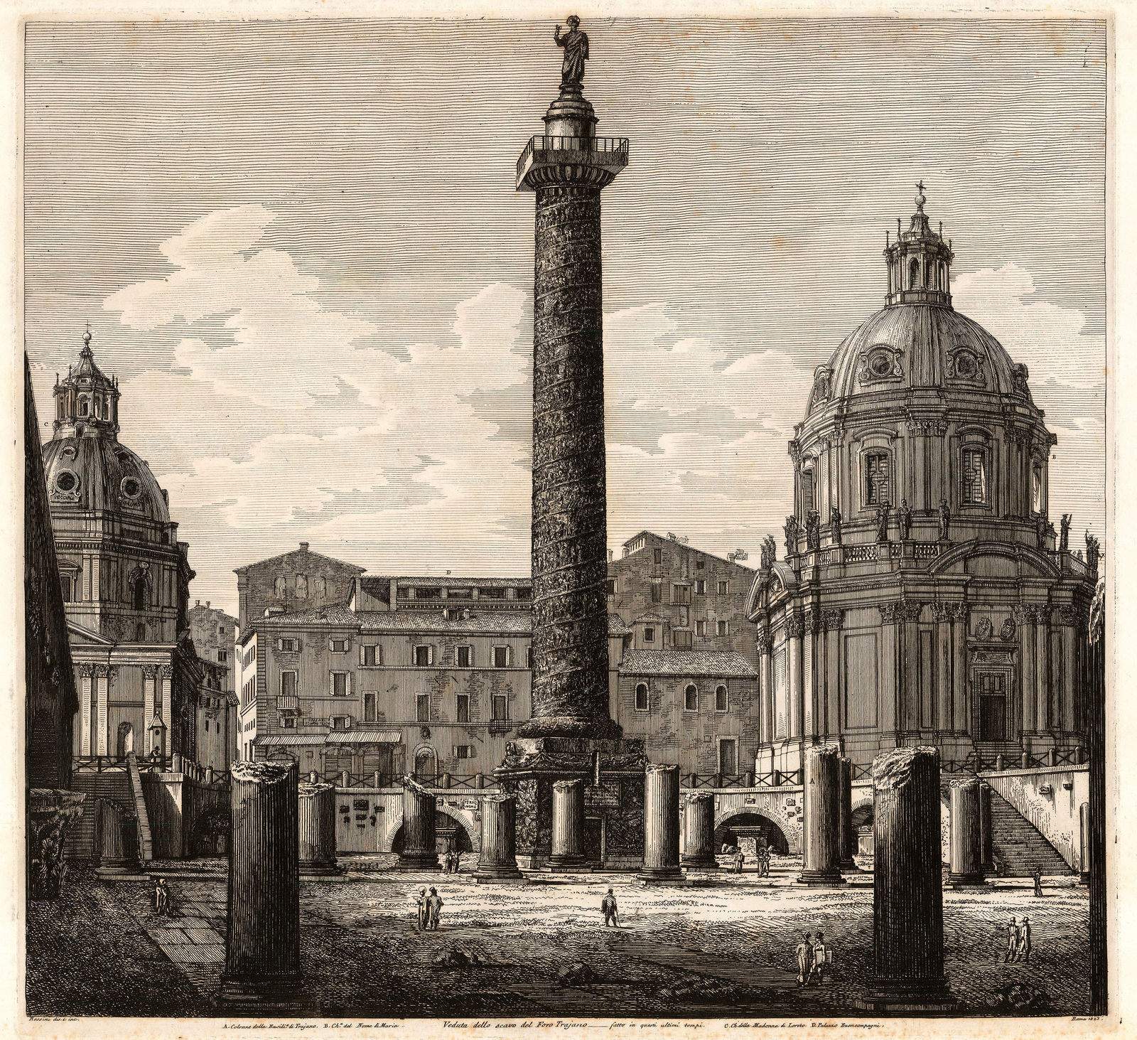 Luigi Rossini, Italy - Rome, Trajan's Column, 1823